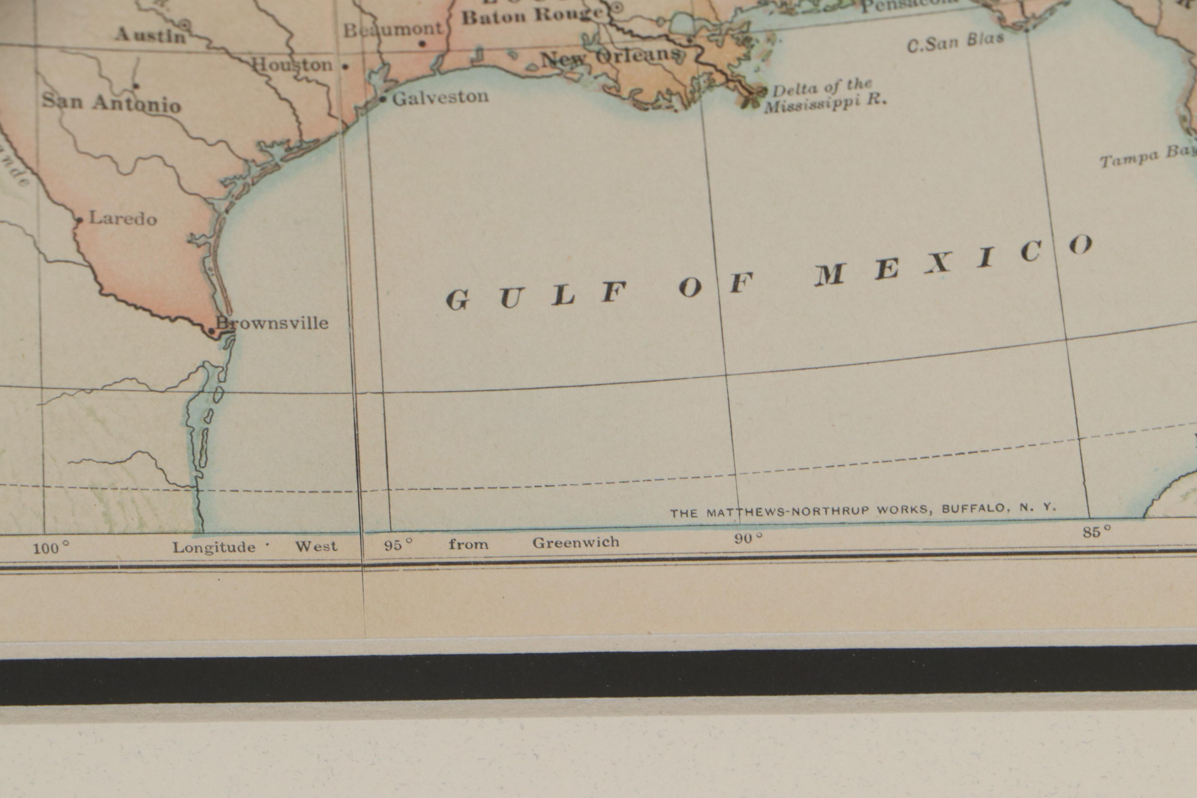 American Book Company Political Map of the United States, Early 20th Century