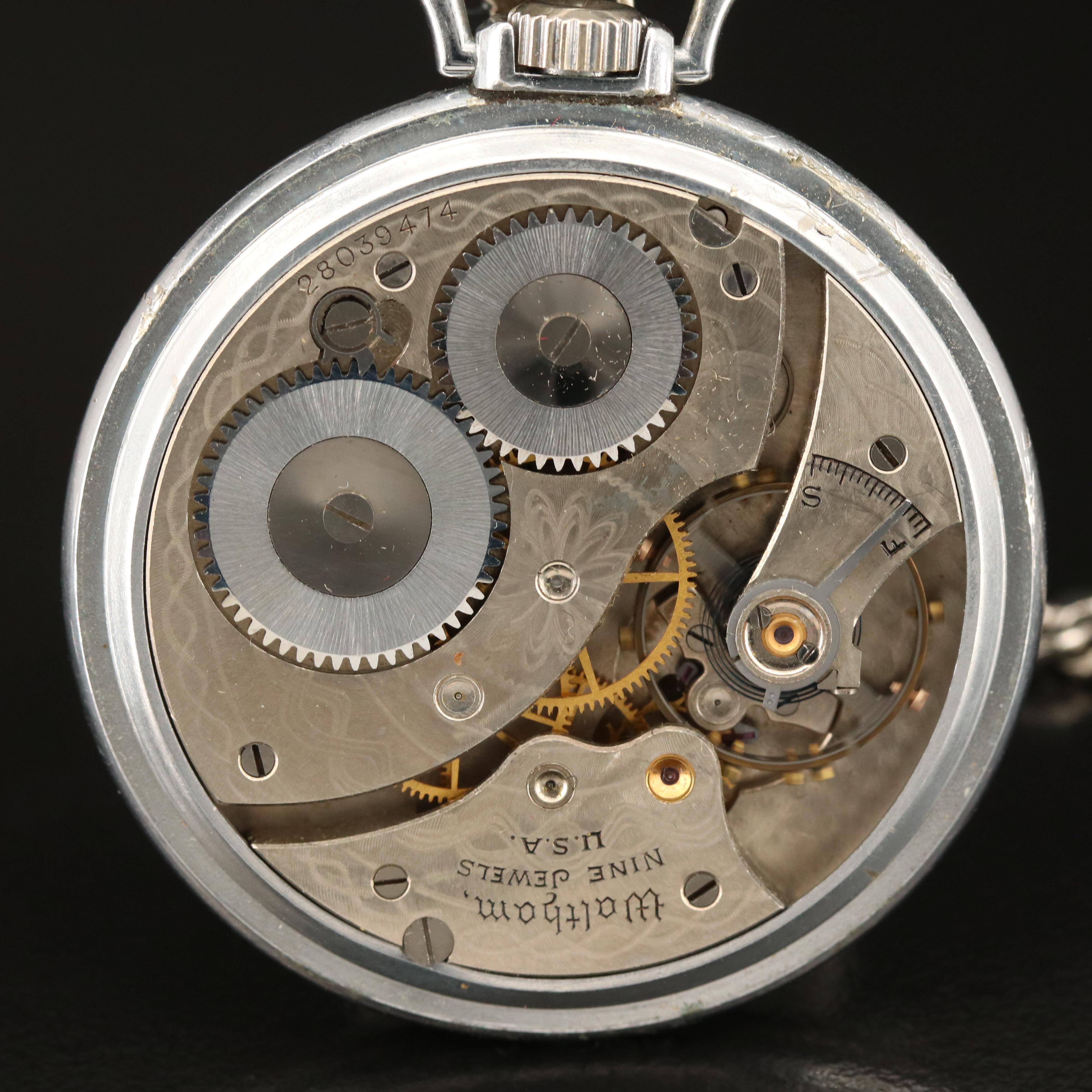 1933 Waltham Open Face Pocket Watch
