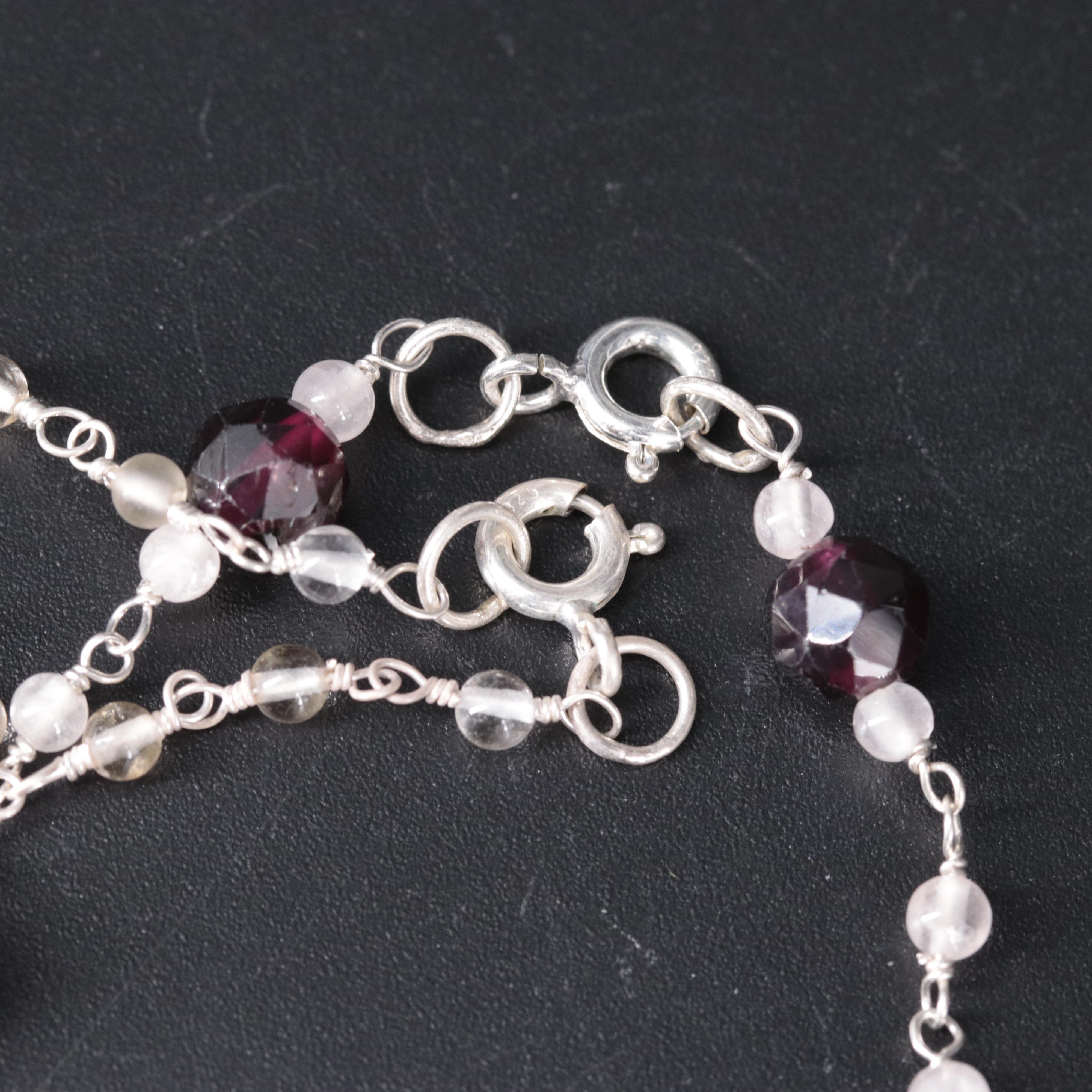 Sterling Silver Gemstone Necklace Collection