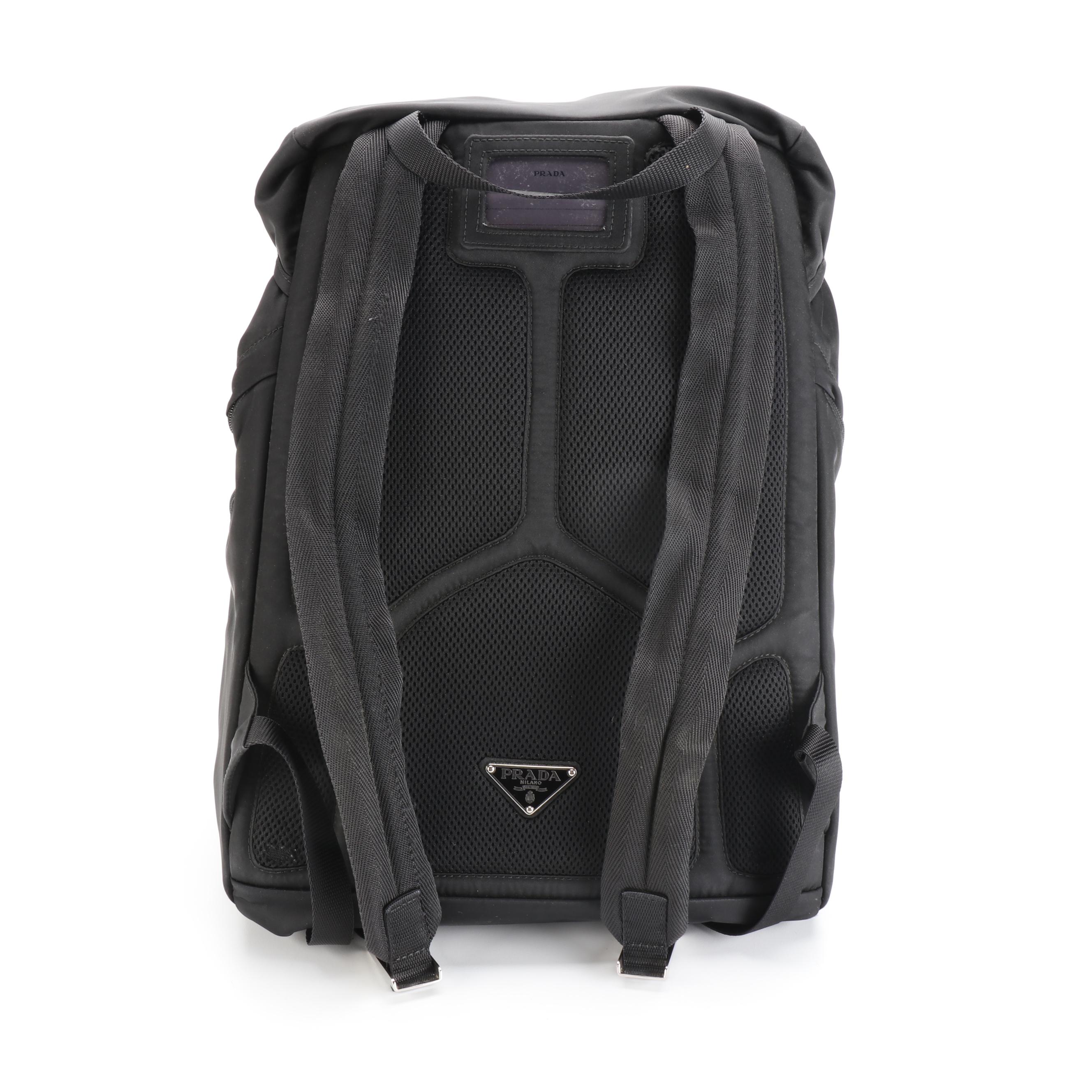 Prada Drawstring Rucksack in Black Tessuto Nylon