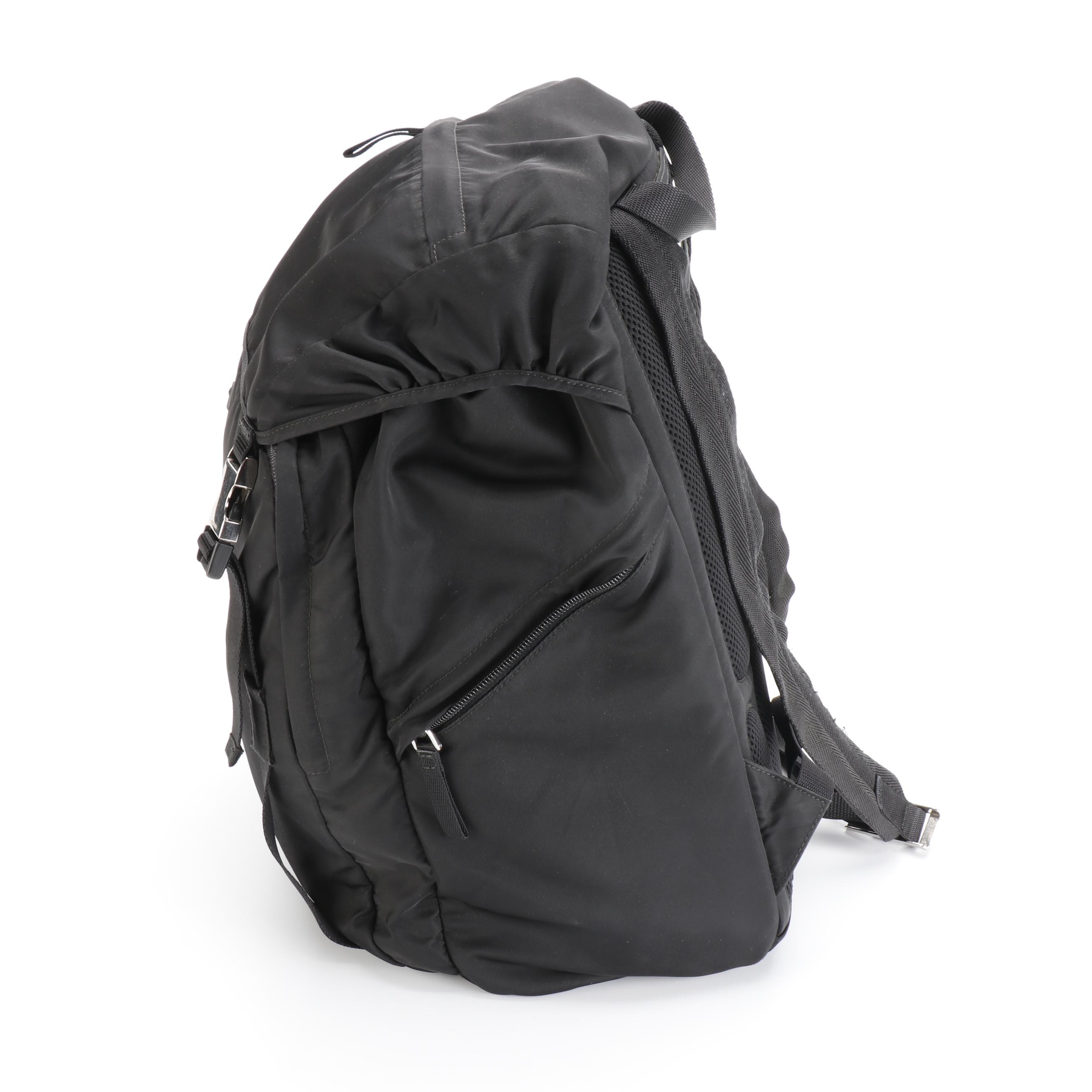 Prada Drawstring Rucksack in Black Tessuto Nylon