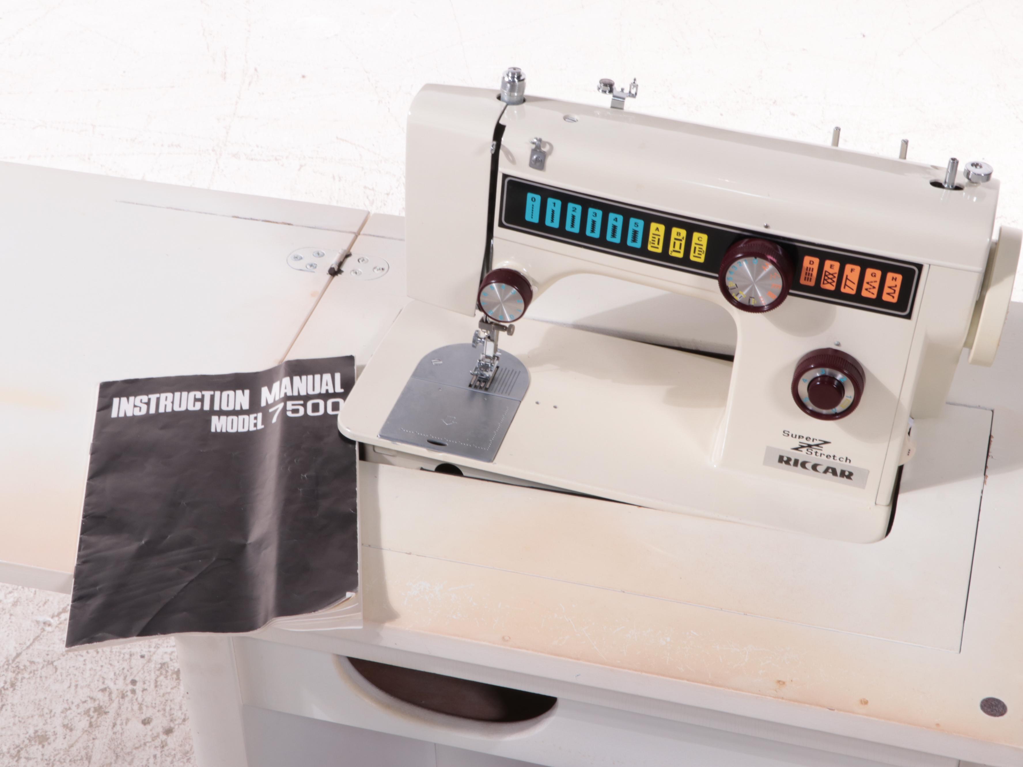 Riccar Model 7500 "Super-Stretch" Sewing Machine Cabinet