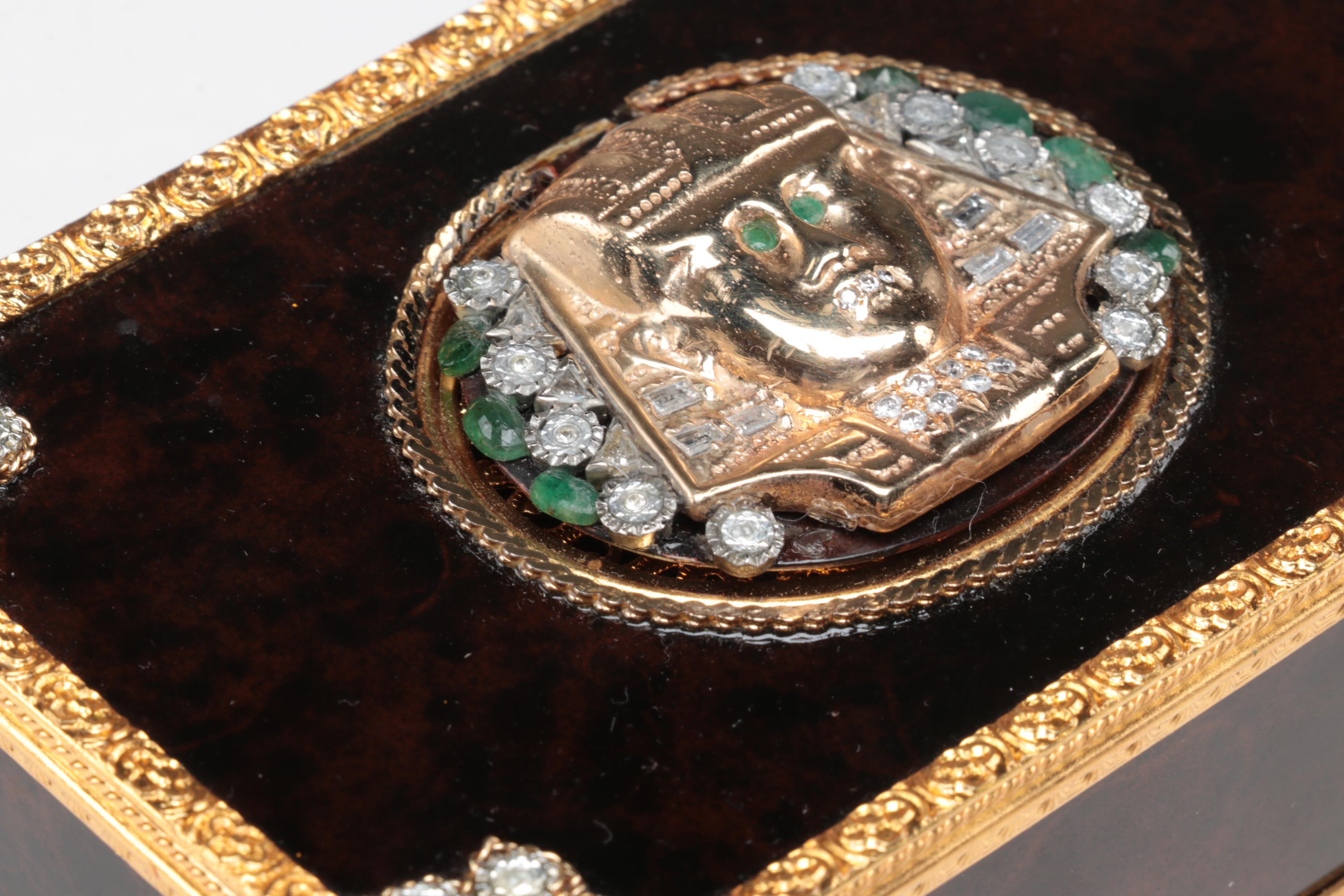 Reuge Automaton Singing Bird Music Box with 14K, Diamond, and Emerald Accents