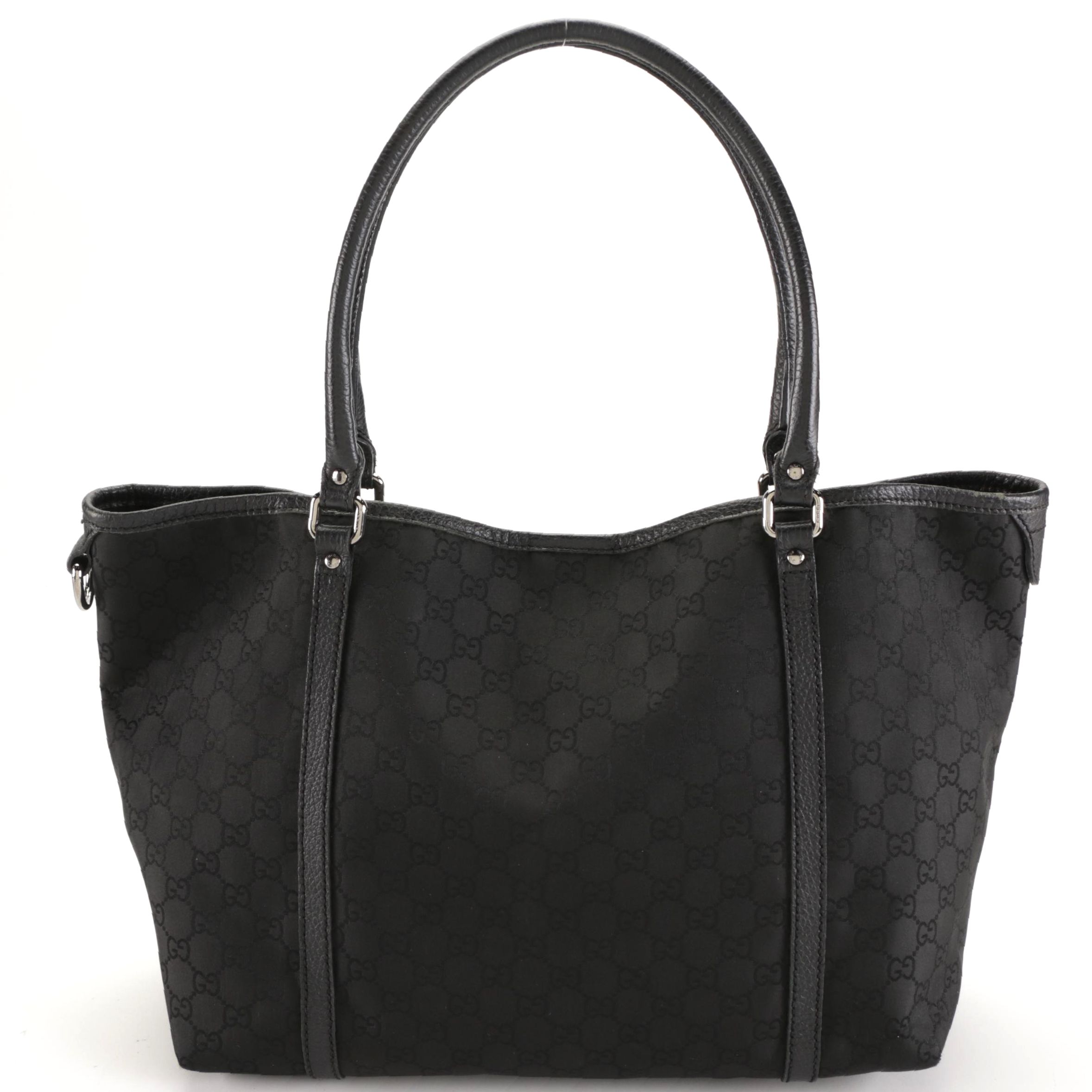 Gucci Joy GG Black Nylon Canvas and Leather Tote Bag
