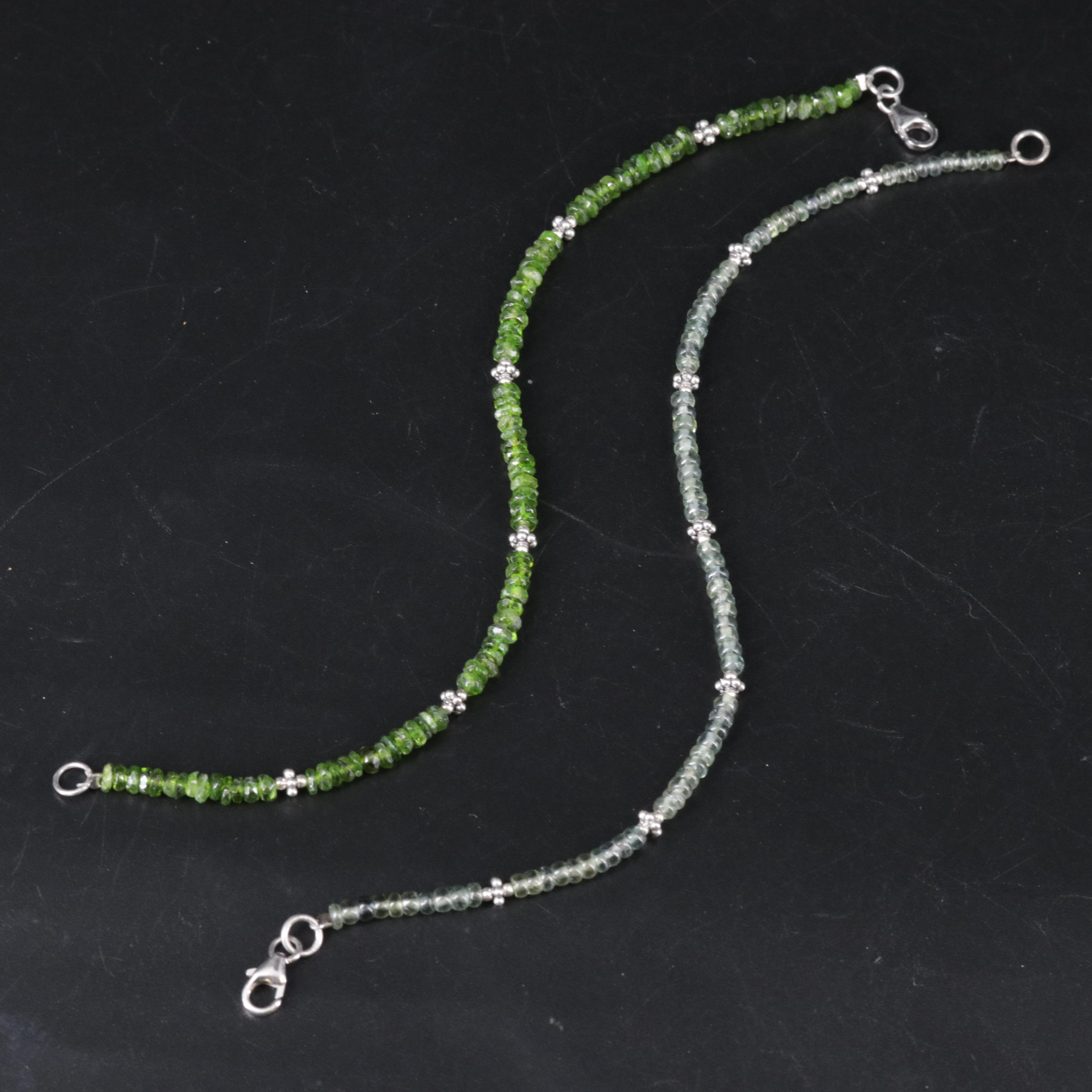 Sterling Silver Gemstone Bracelet Pair