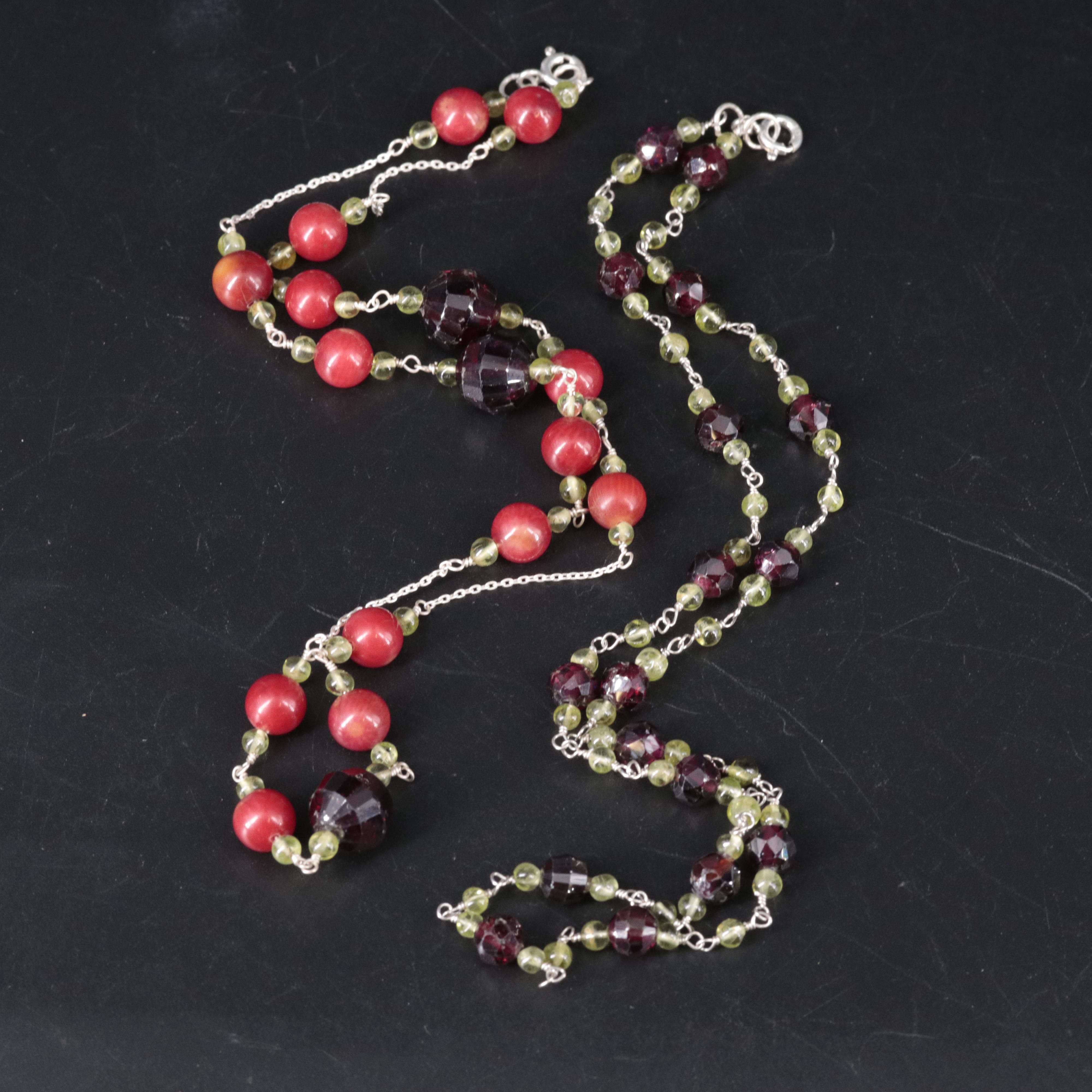 Sterling Station Necklace Collection Featuring Gemstones