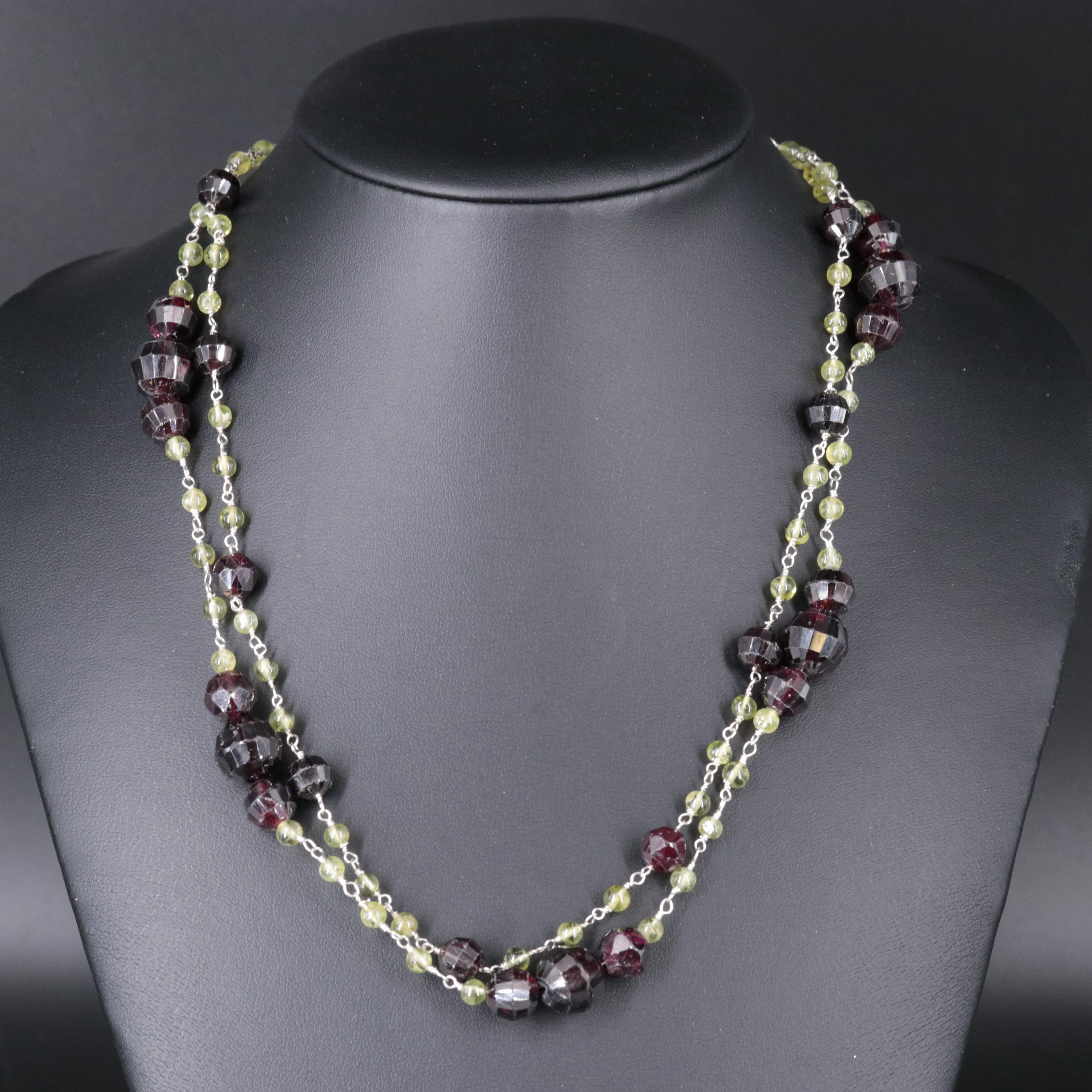 Sterling Gemstone Necklace Set