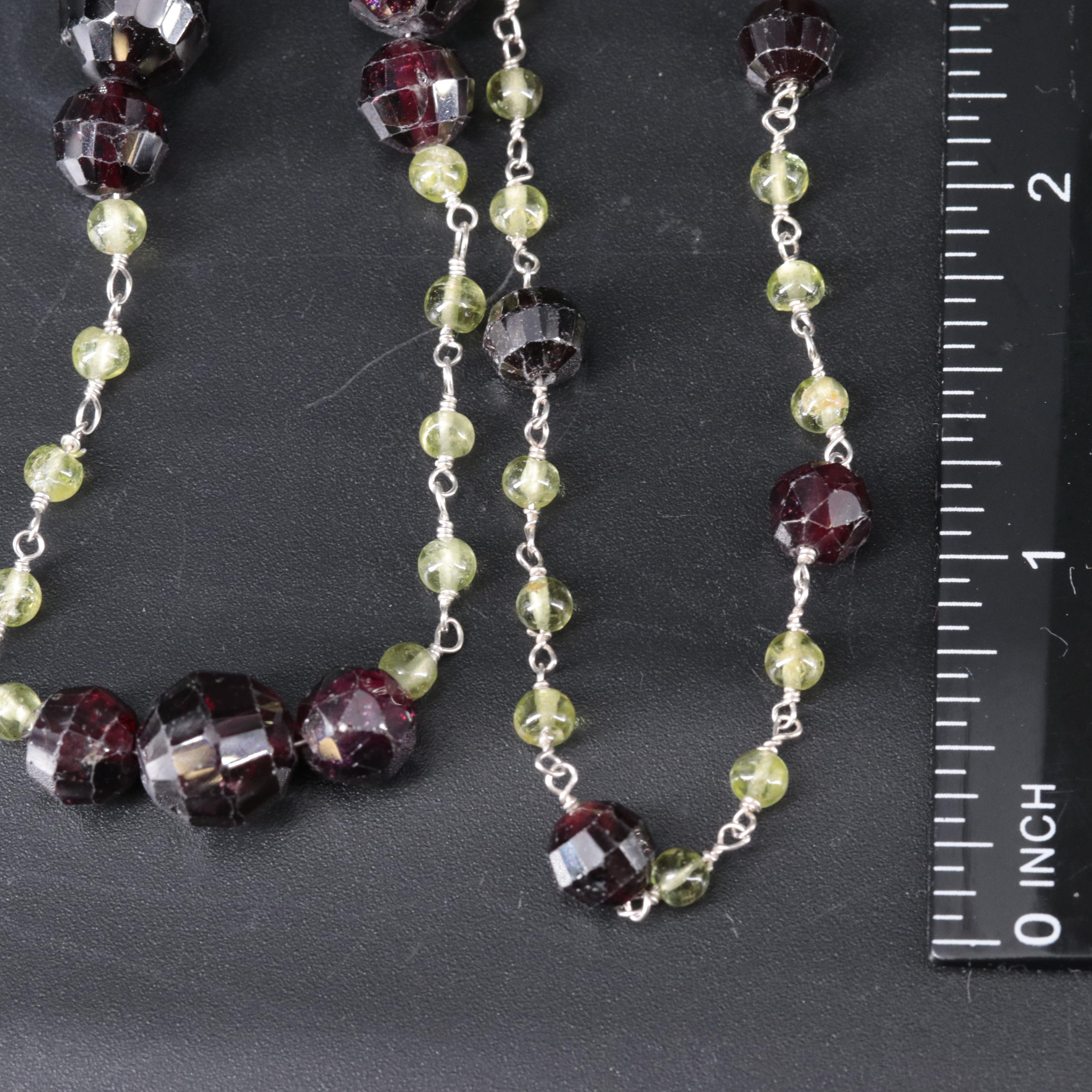 Sterling Gemstone Necklace Set