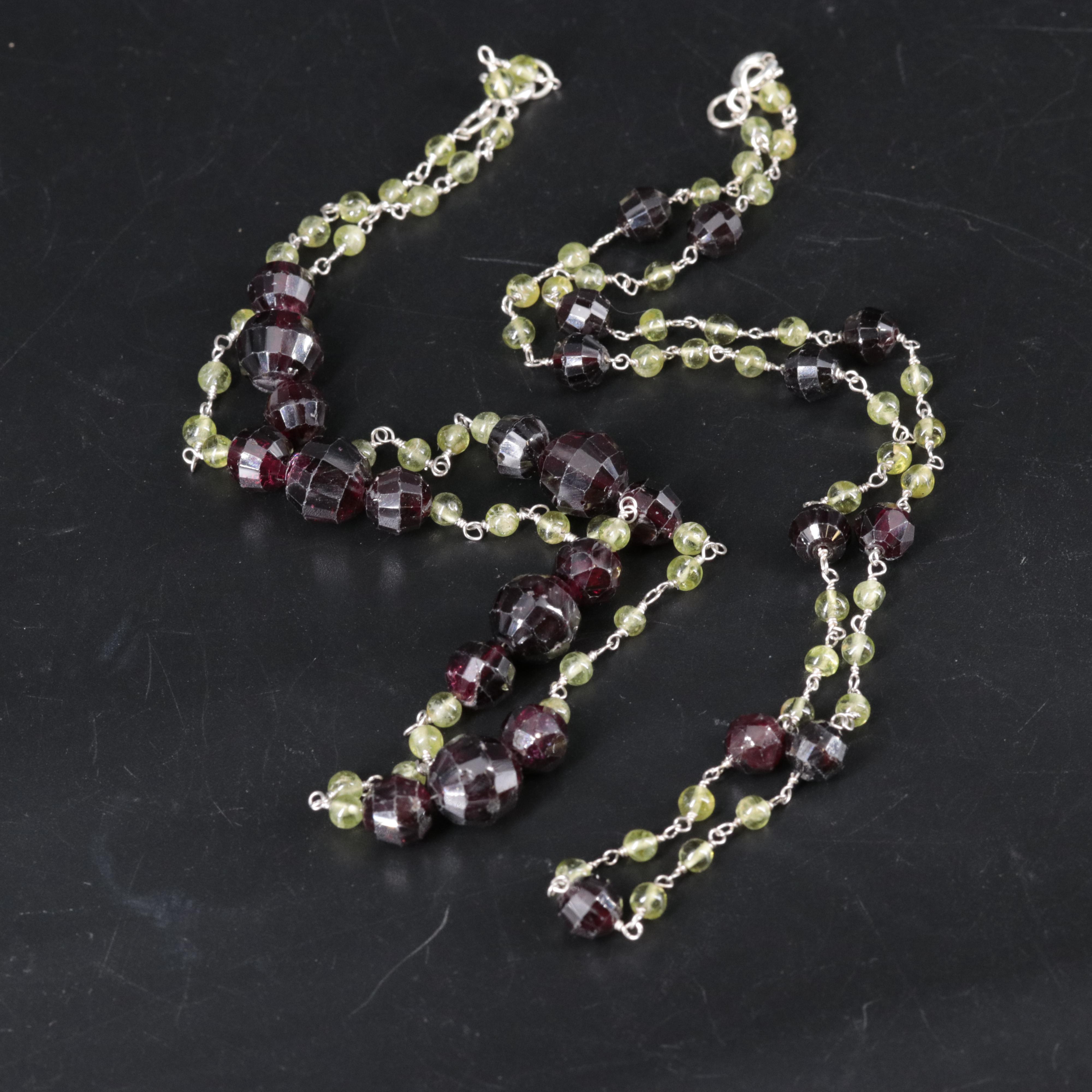 Sterling Gemstone Necklace Set