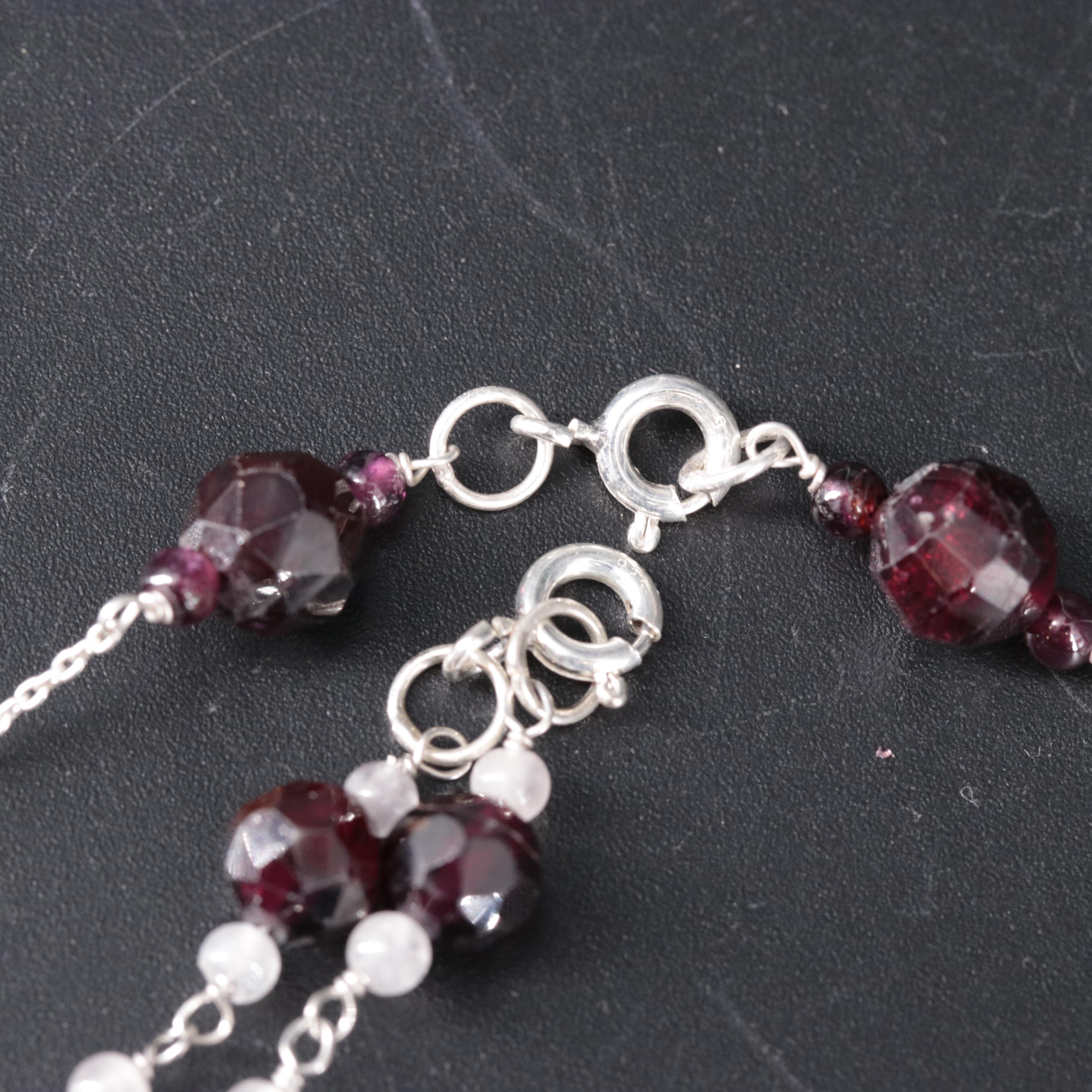 Sterling Silver Gemstone Necklace Set