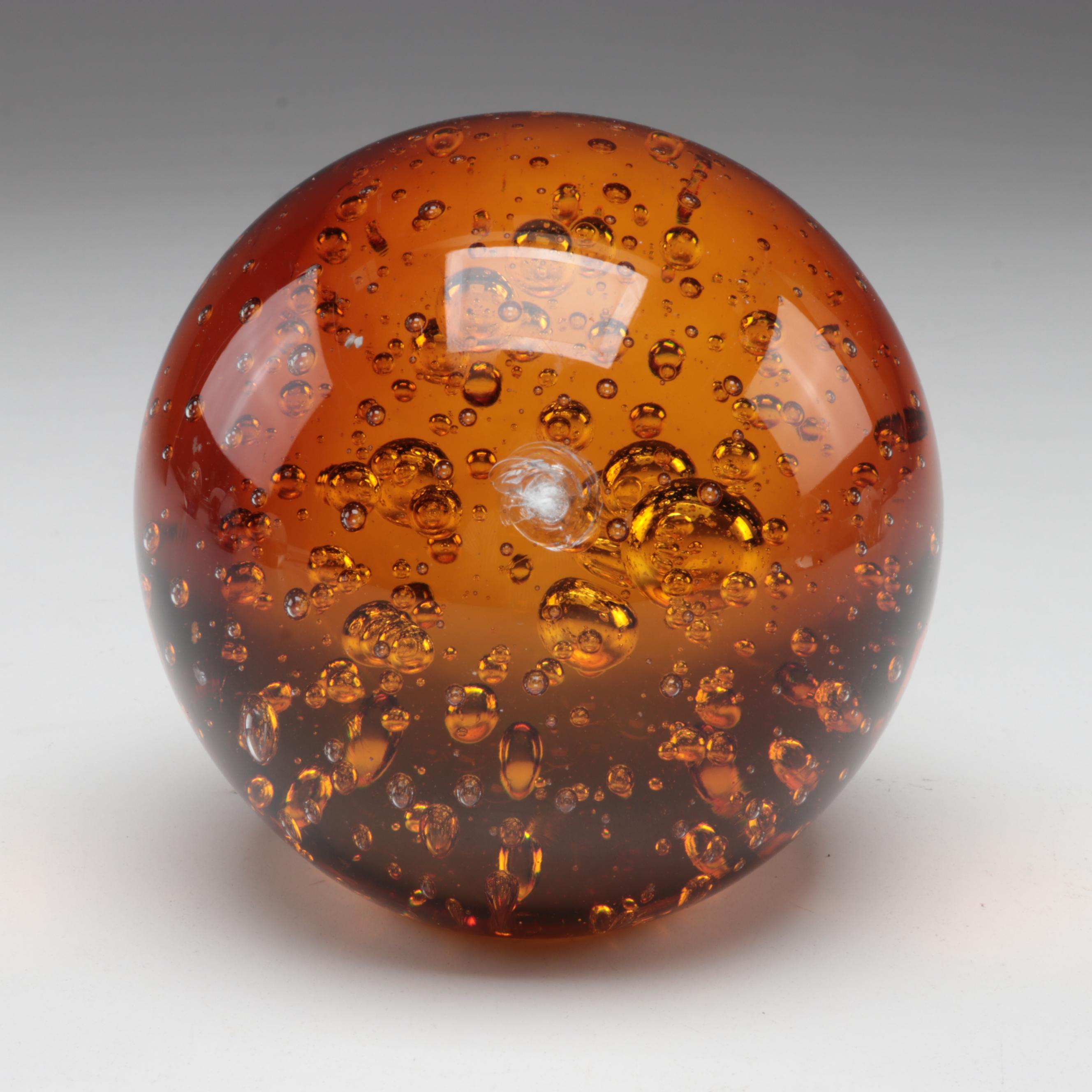 Joe Rice with Other Glass Trapped Bubble and Floral Paperweights