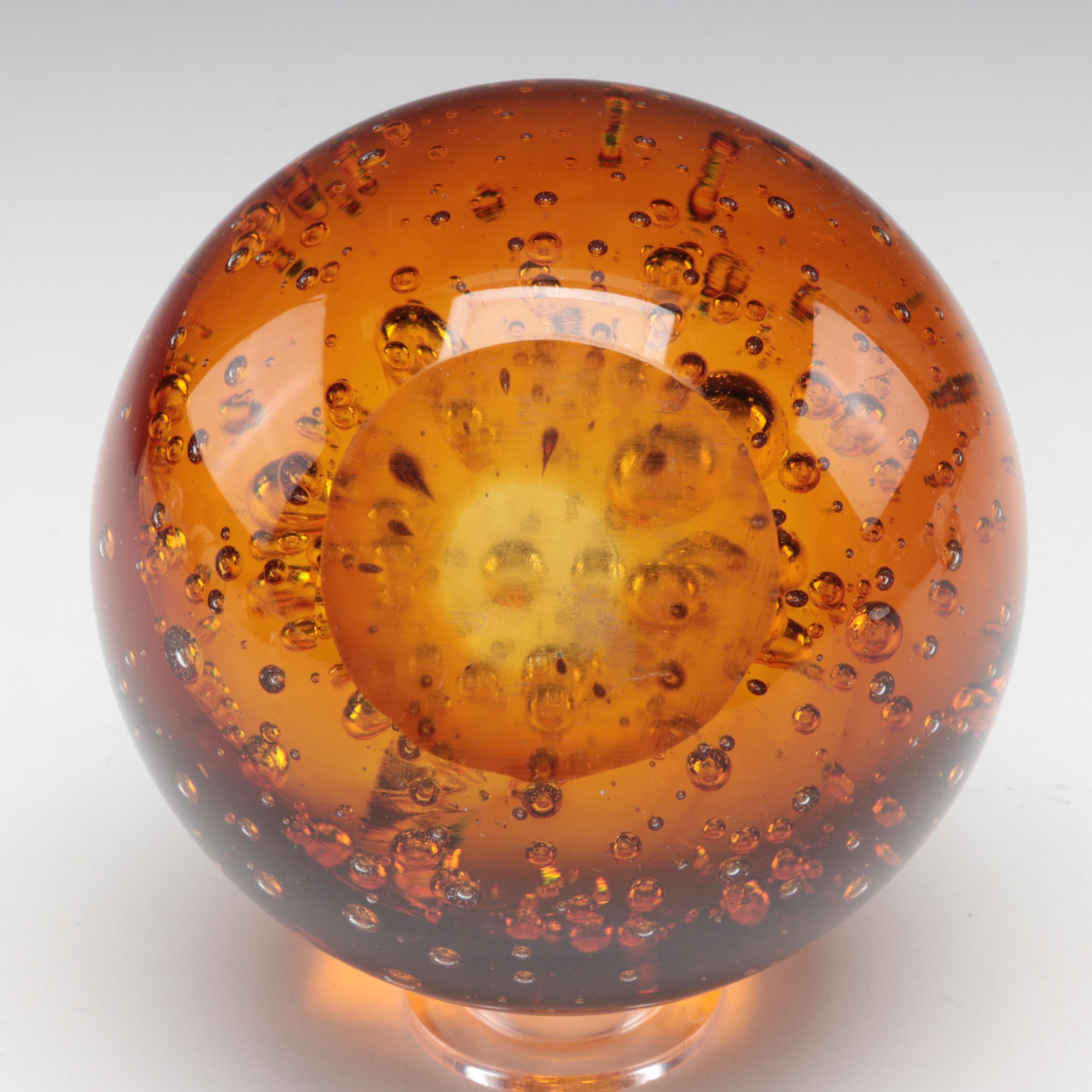 Joe Rice with Other Glass Trapped Bubble and Floral Paperweights