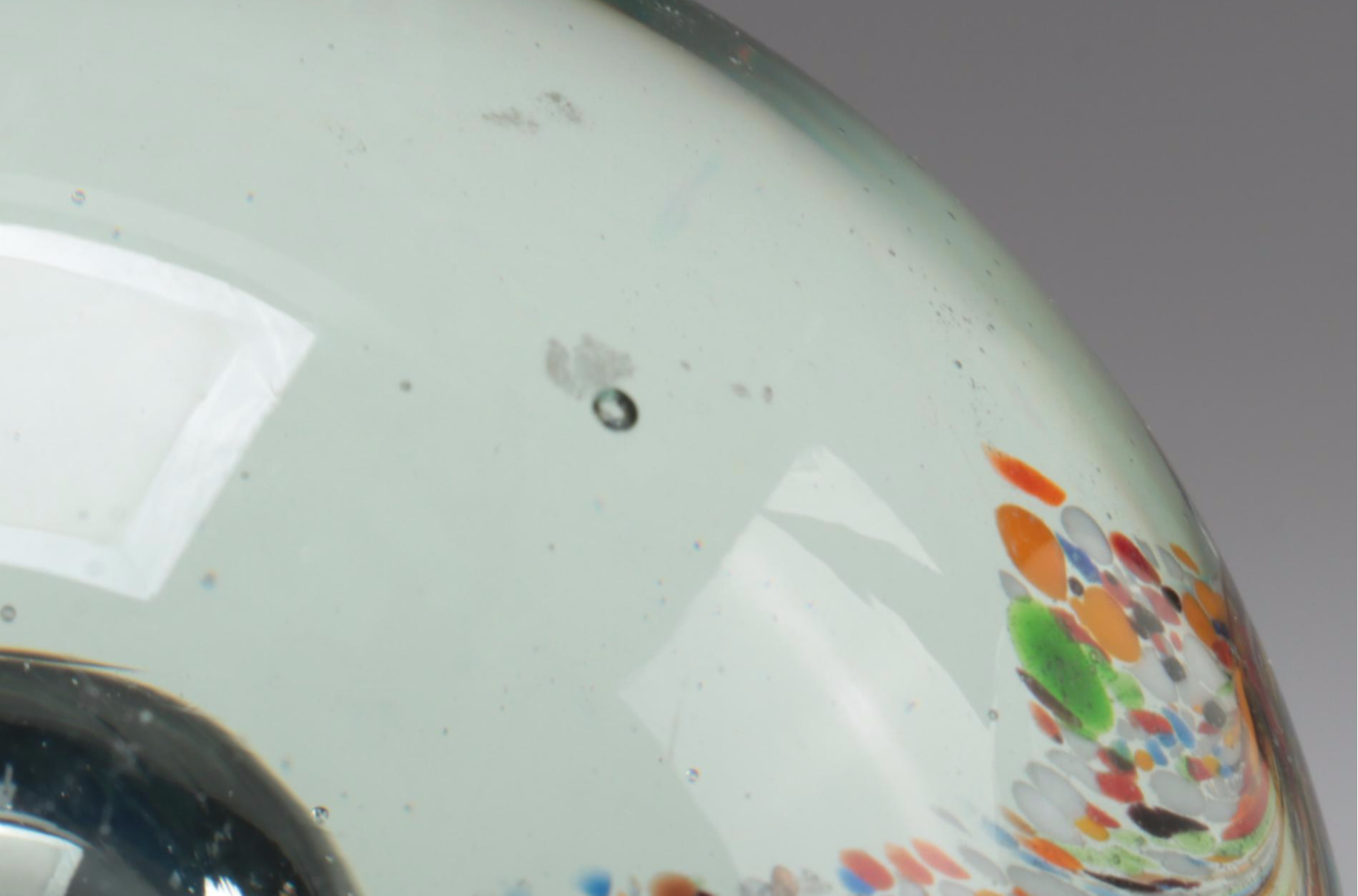 Joe Rice with Other Glass Trapped Bubble and Floral Paperweights