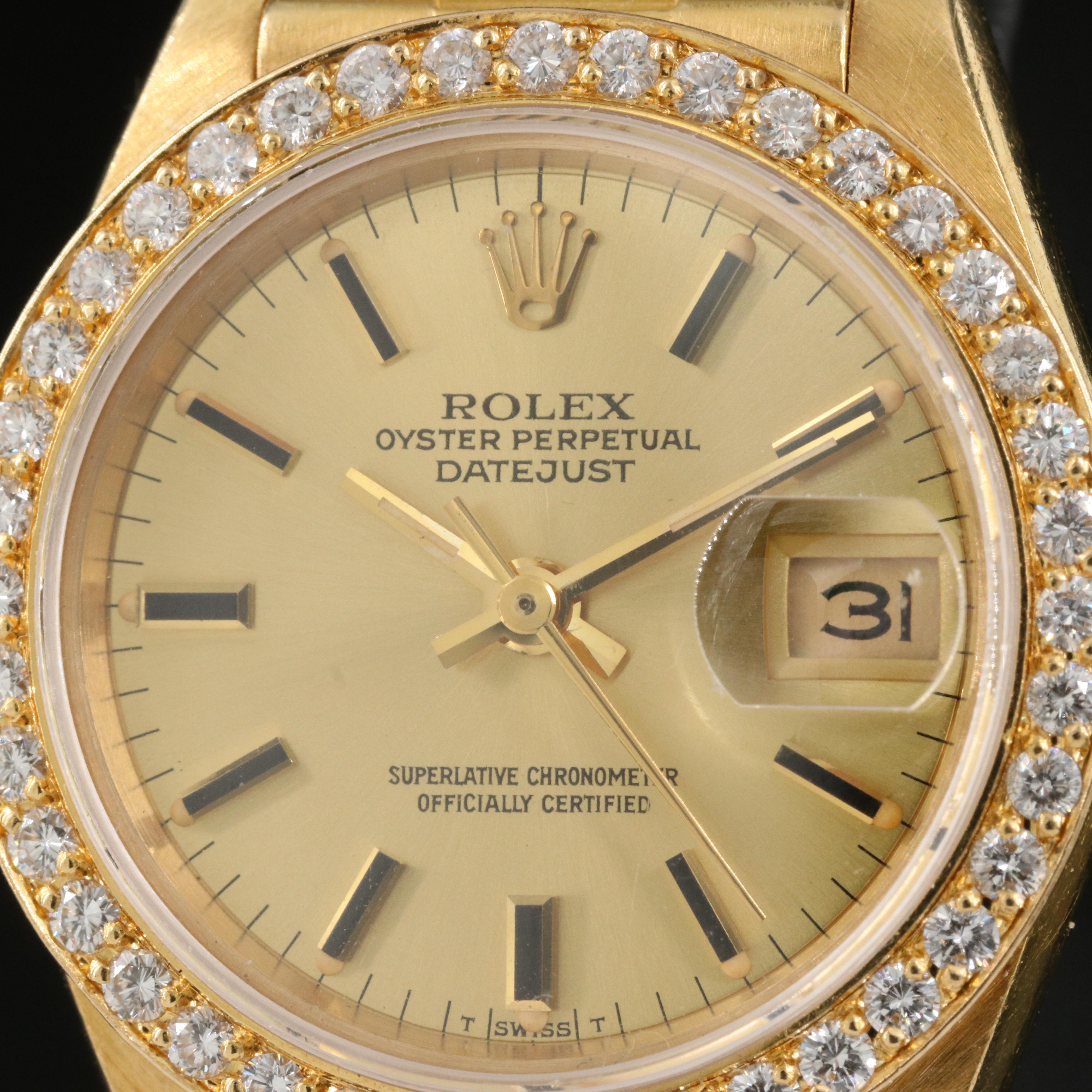 1984 Rolex Datejust Diamond Bezel Watch with President Band