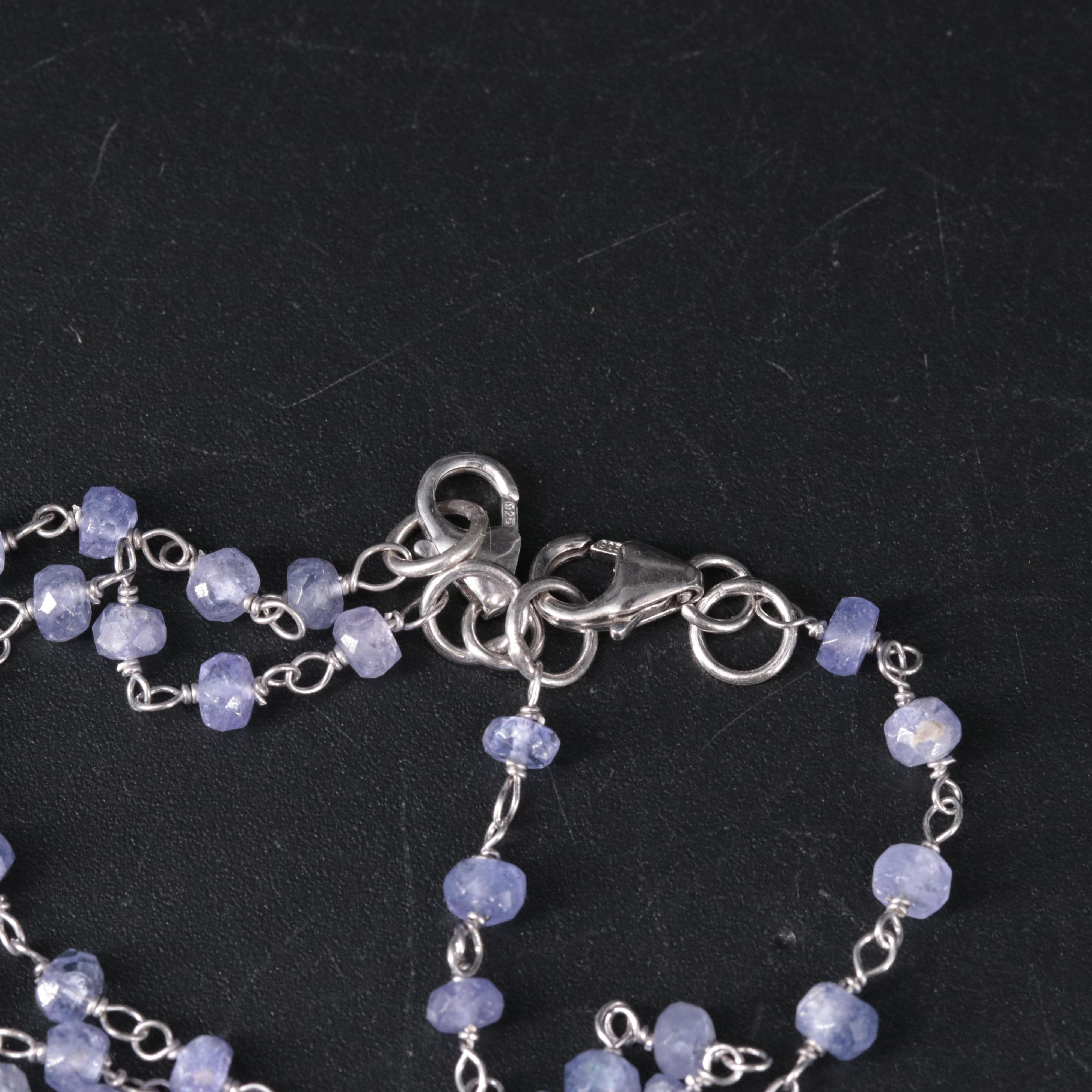 Sterling Silver Necklace Set Featuring Gemstones