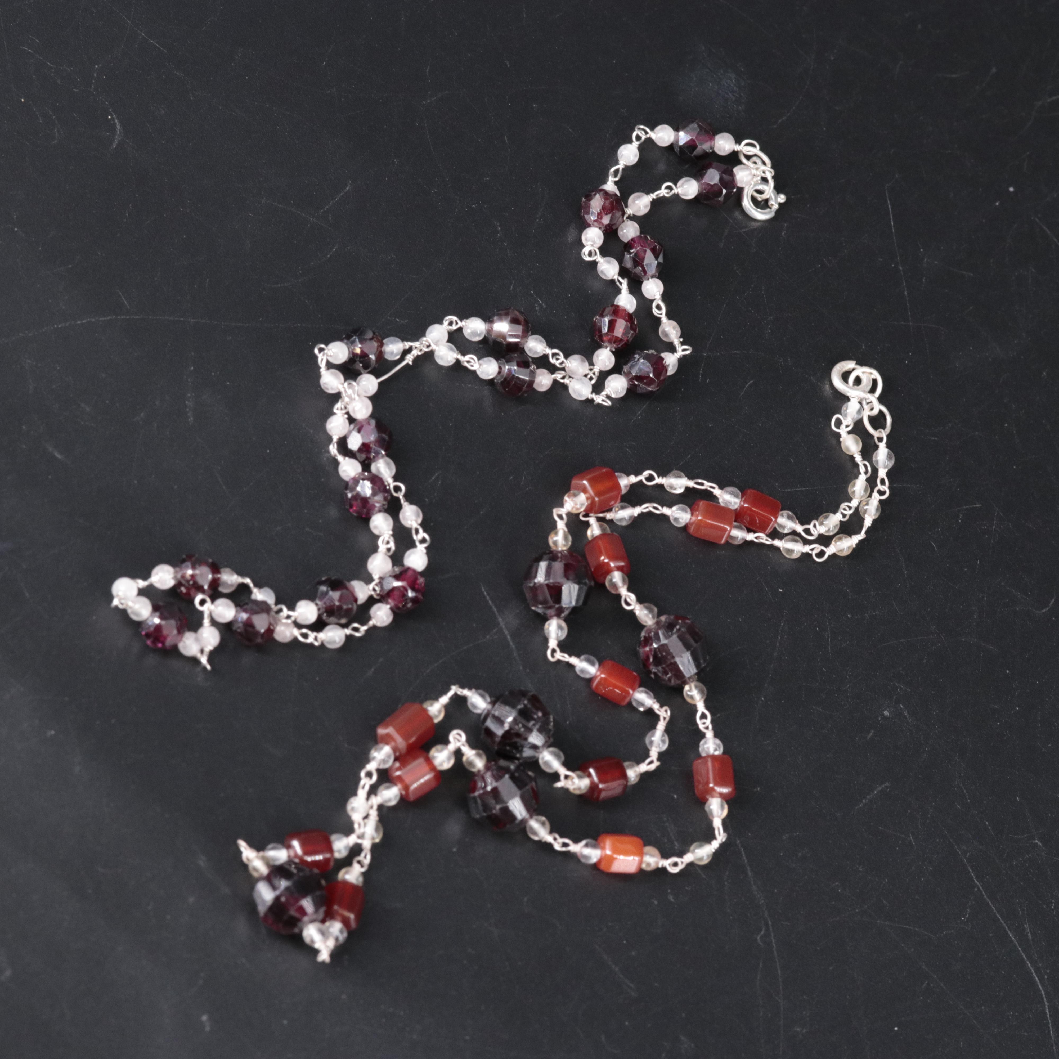 Sterling Silver Gemstone Necklace Collection