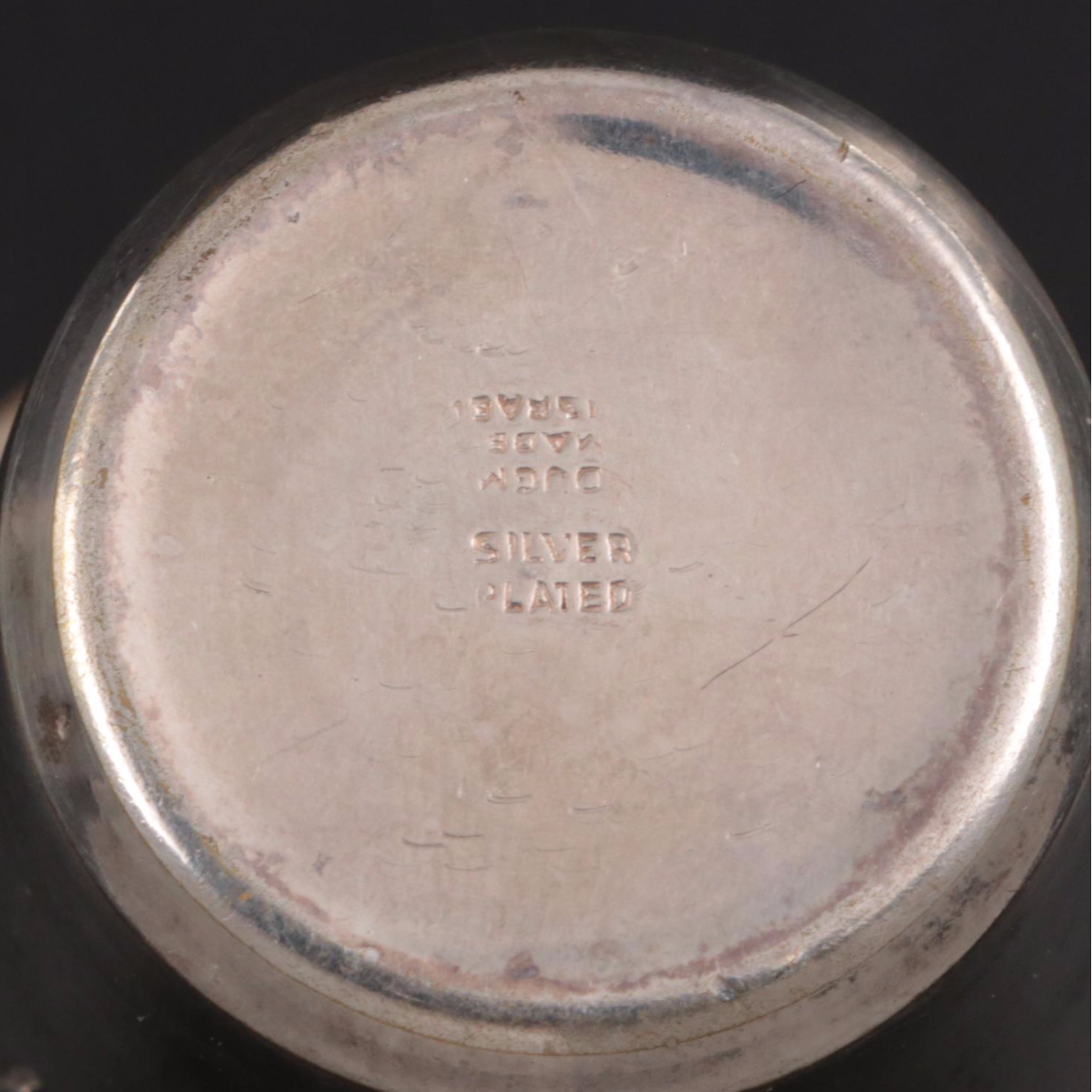 Hebrew Ceremonial Glass Vase and Silver Plate Blessing Cup