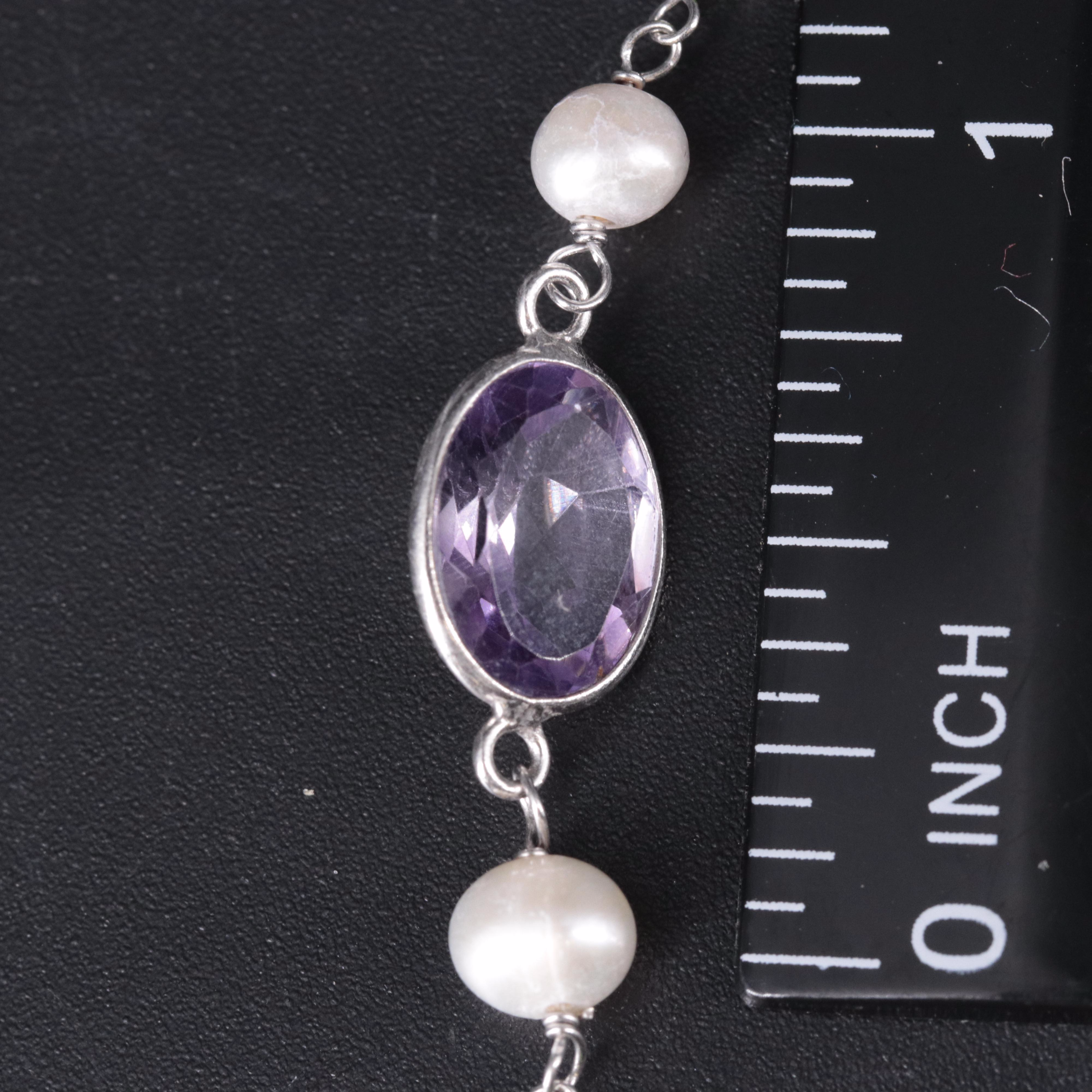 Sterling Gemstone Necklace Duo