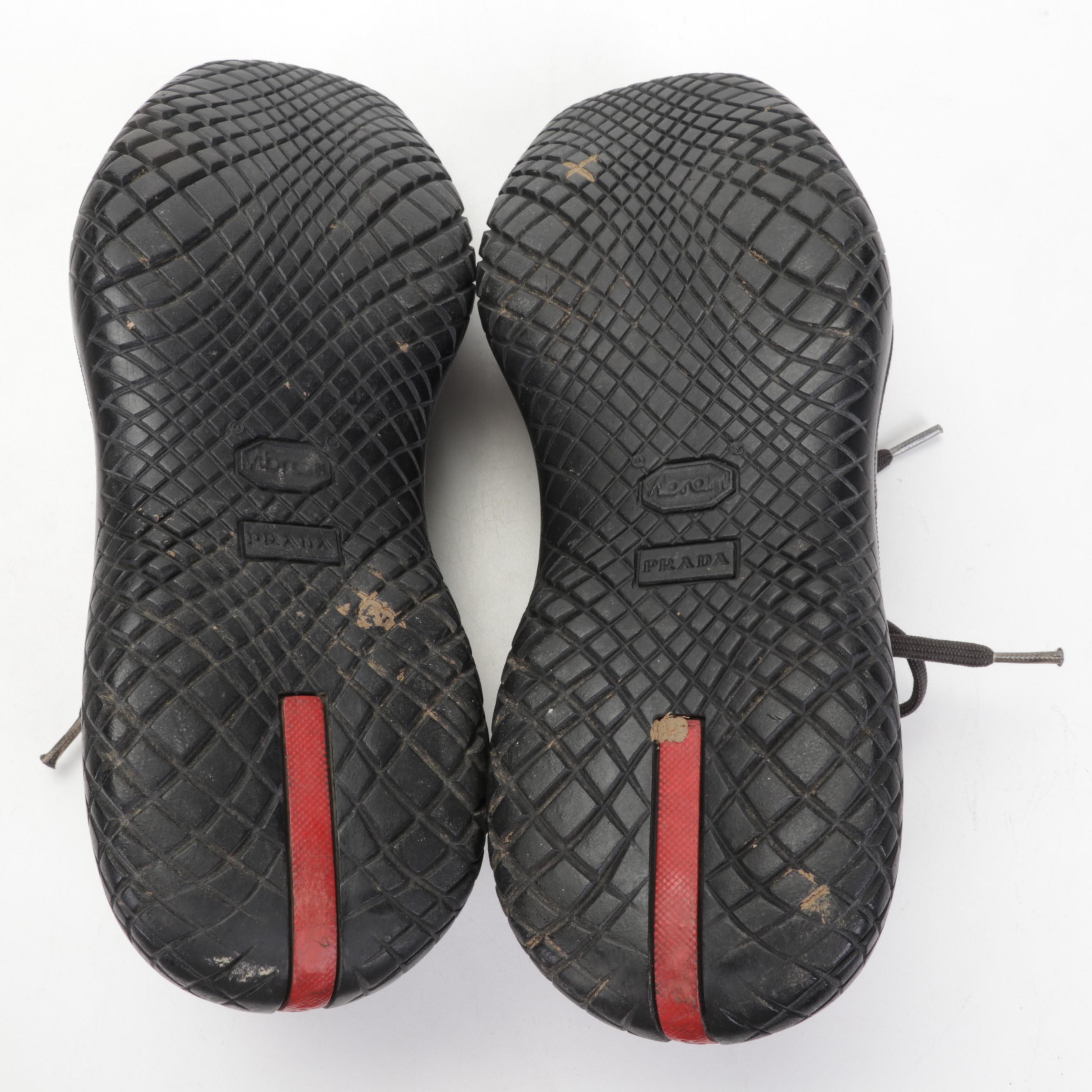 Men's Prada Lace-Up Shoes and Brown Cashmere Turtleneck Sweater