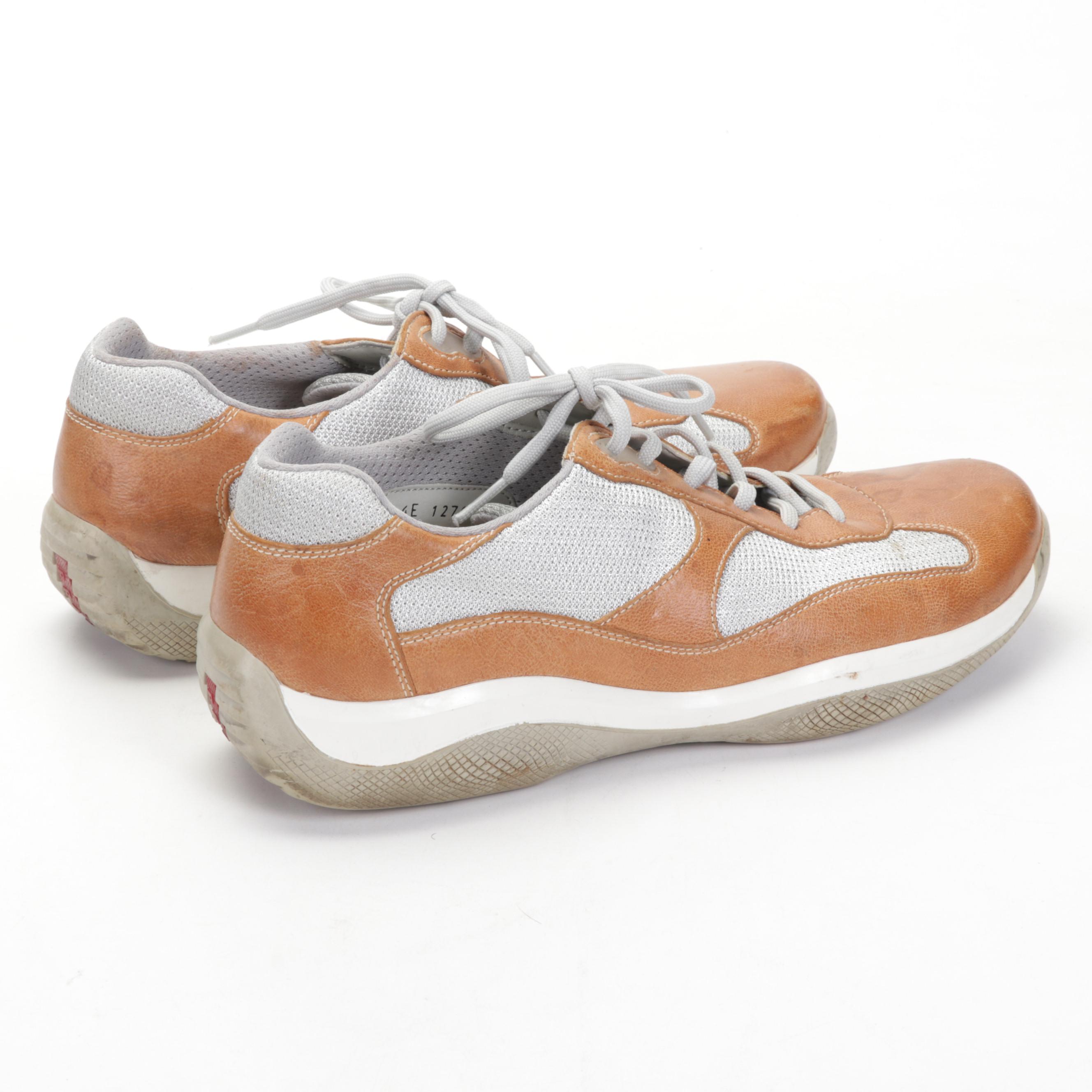 Men's Prada Lace-Up Shoes and Brown Cashmere Turtleneck Sweater