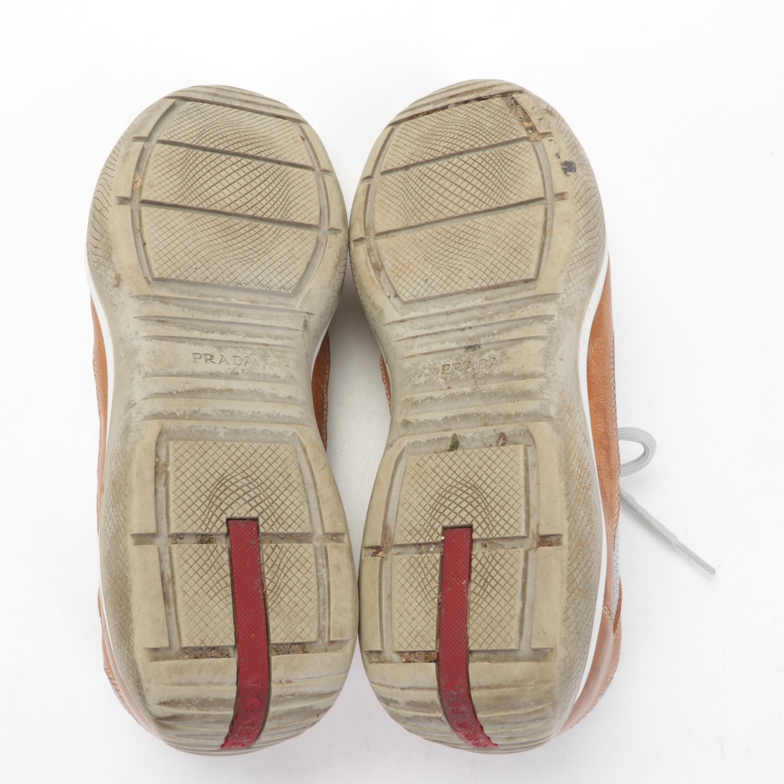 Men's Prada Lace-Up Shoes and Brown Cashmere Turtleneck Sweater