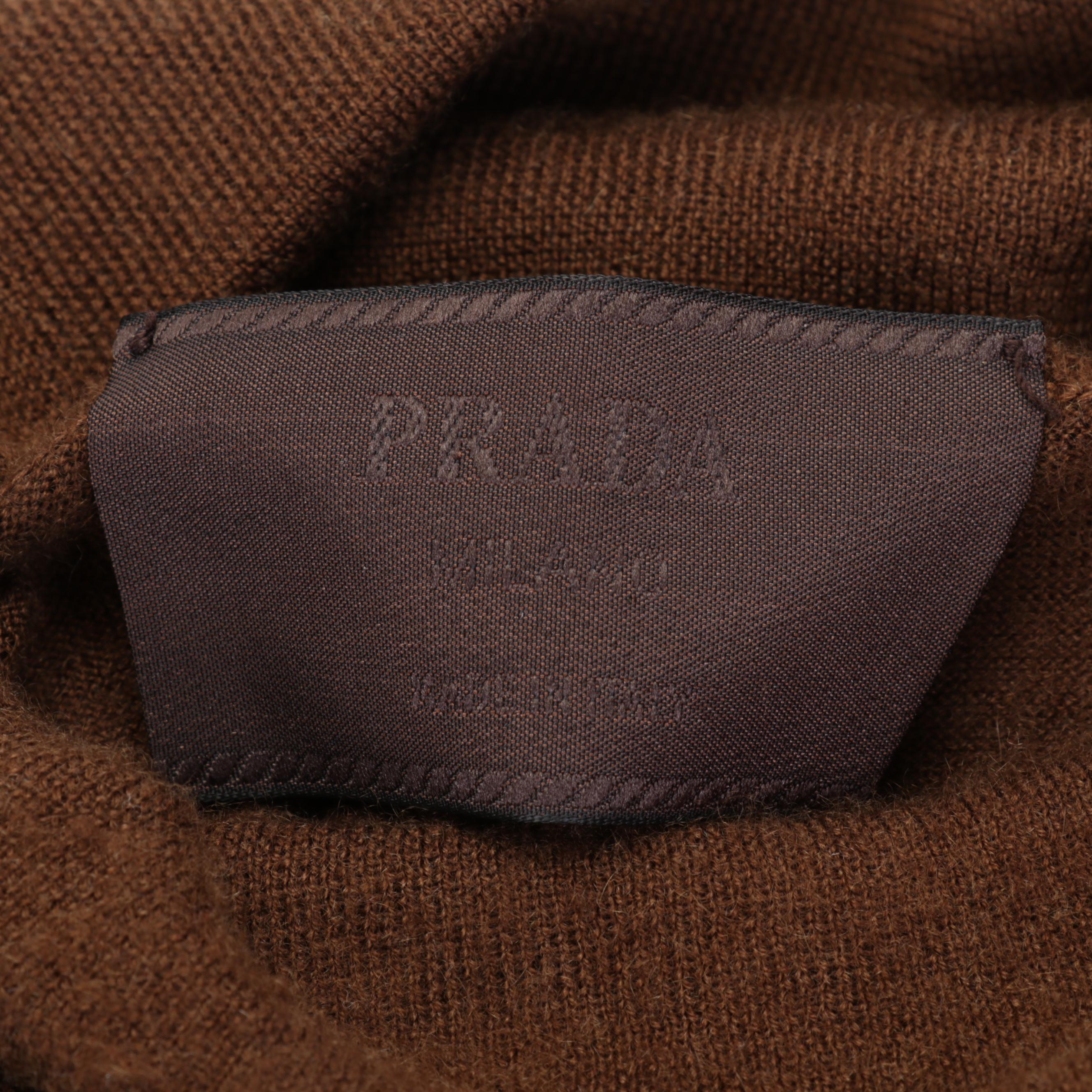 Men's Prada Lace-Up Shoes and Brown Cashmere Turtleneck Sweater