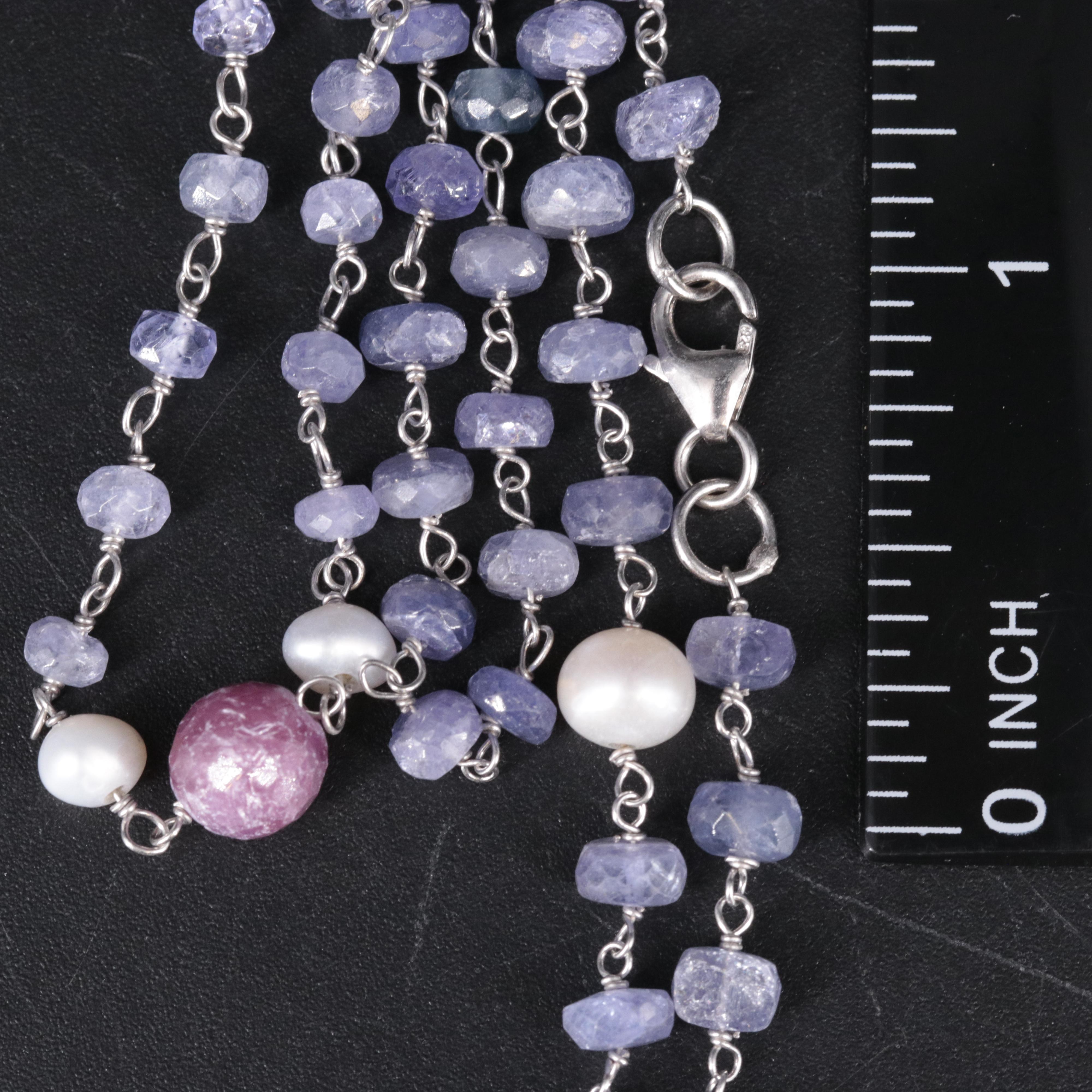 Sterling Gemstone Necklace and Bracelet Collection