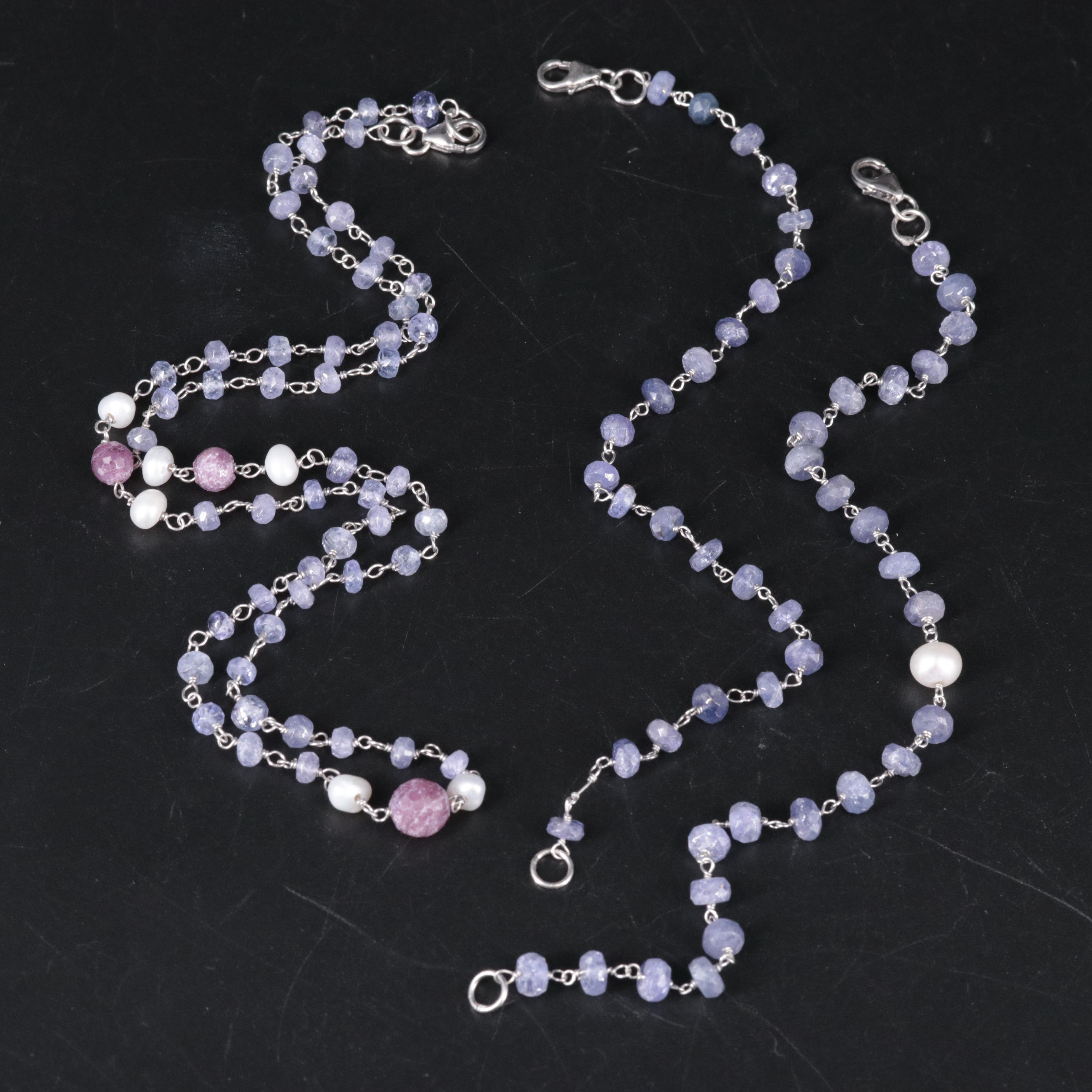 Sterling Gemstone Necklace and Bracelet Collection