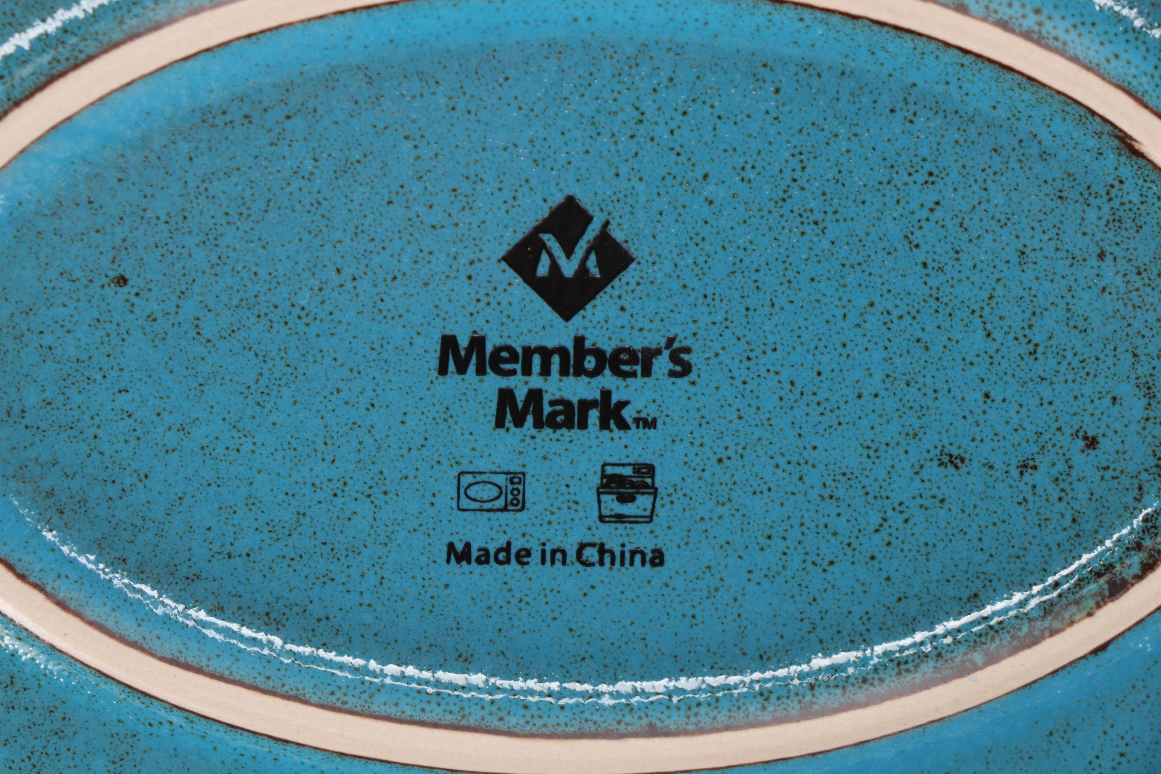 Member's Mark Teal Glazed Ceramic Bowl and Appetizer Plate Sets