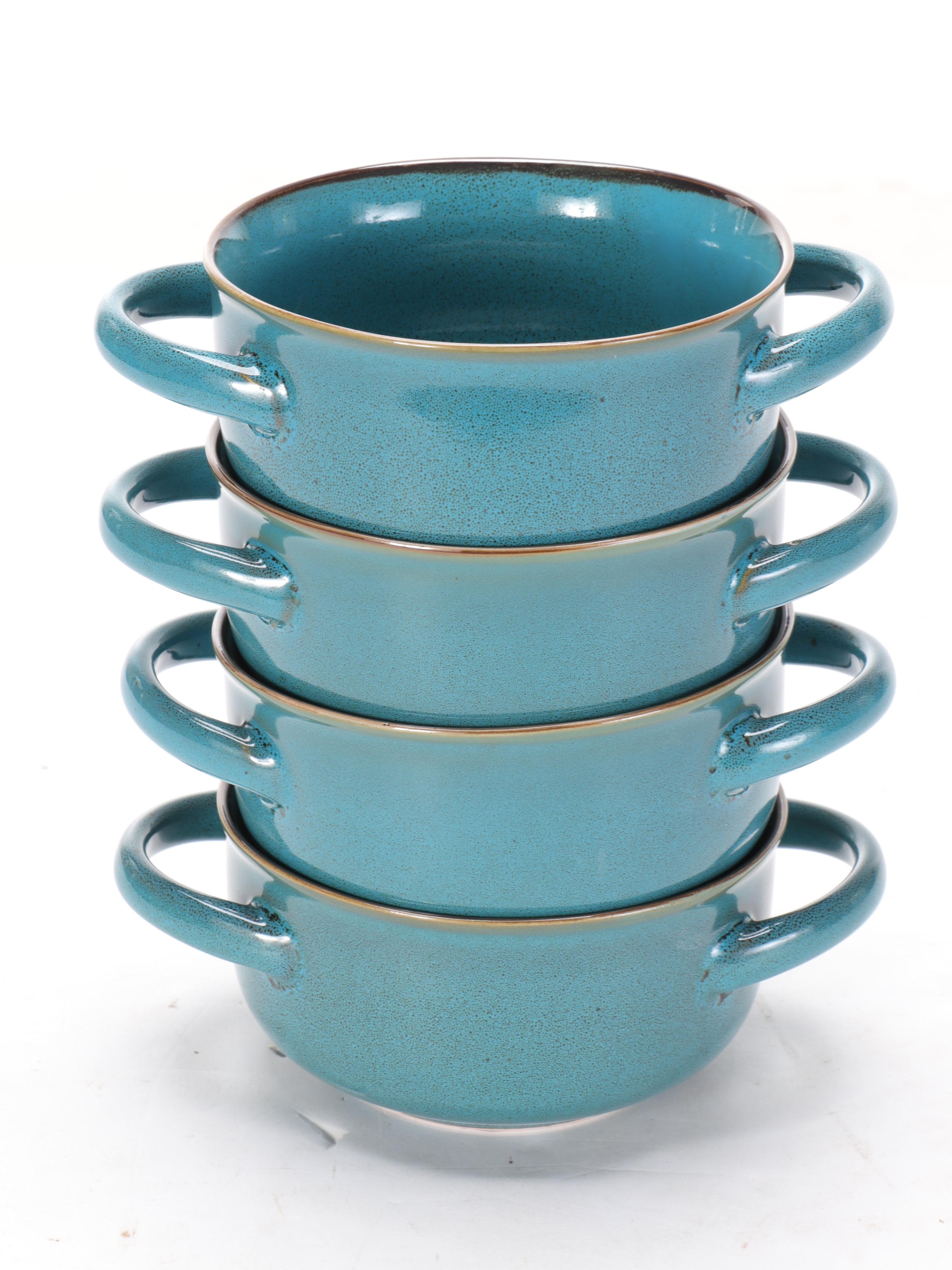 Member's Mark Teal Glazed Ceramic Bowl and Appetizer Plate Sets