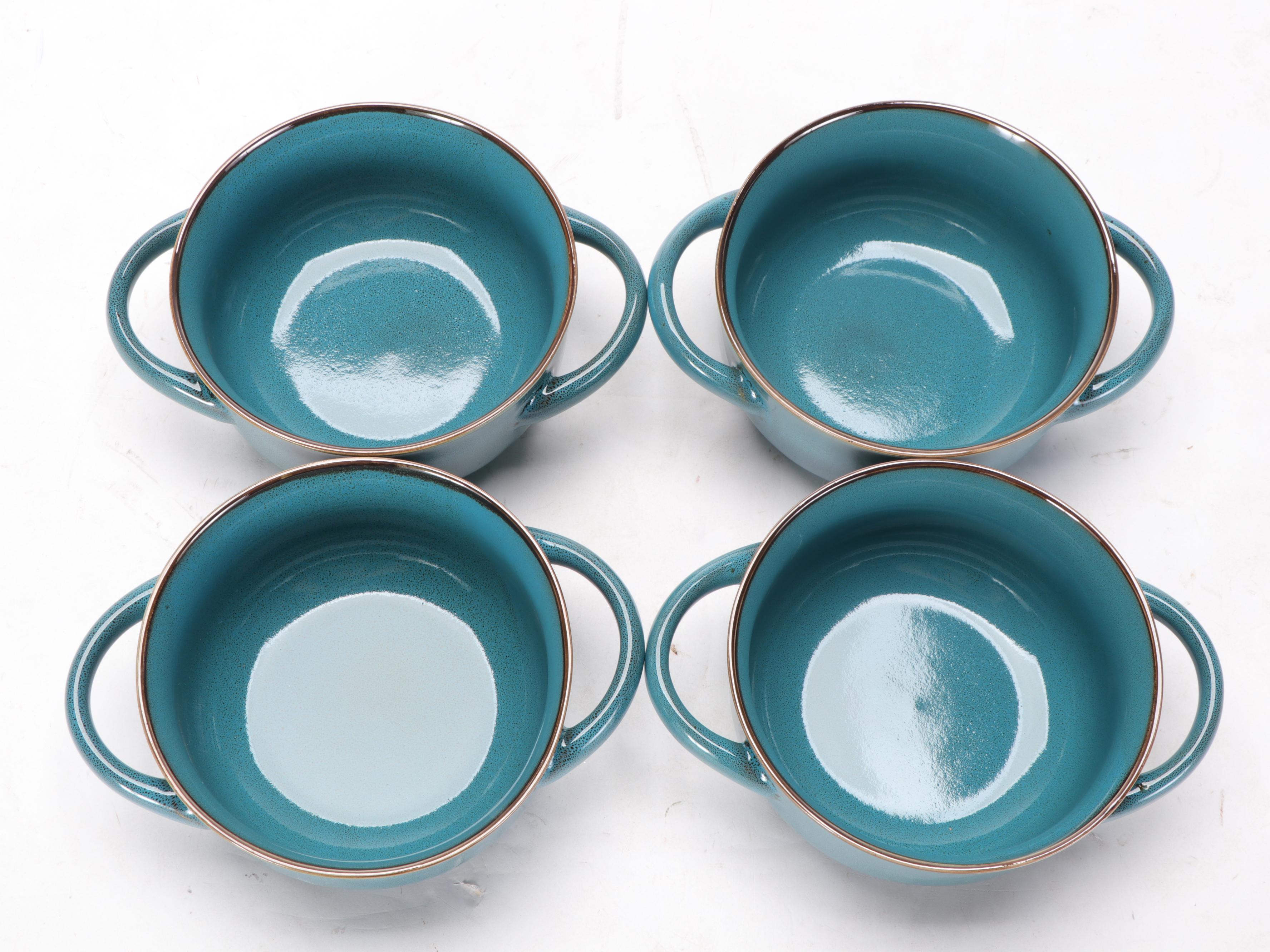 Member's Mark Teal Glazed Ceramic Bowl and Appetizer Plate Sets