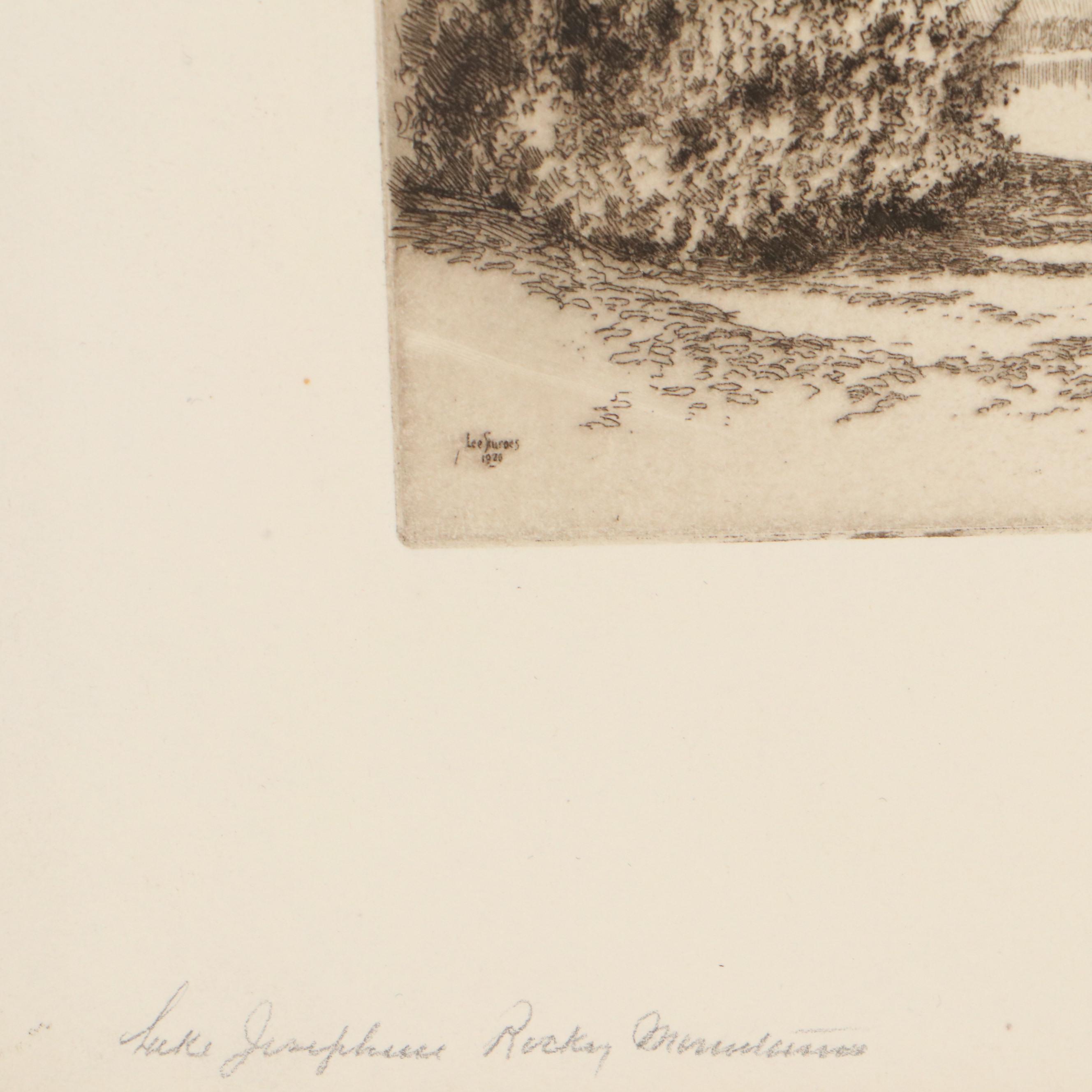 Lee Sturges Landscape Etchings Including "Fall Pasture," 1922