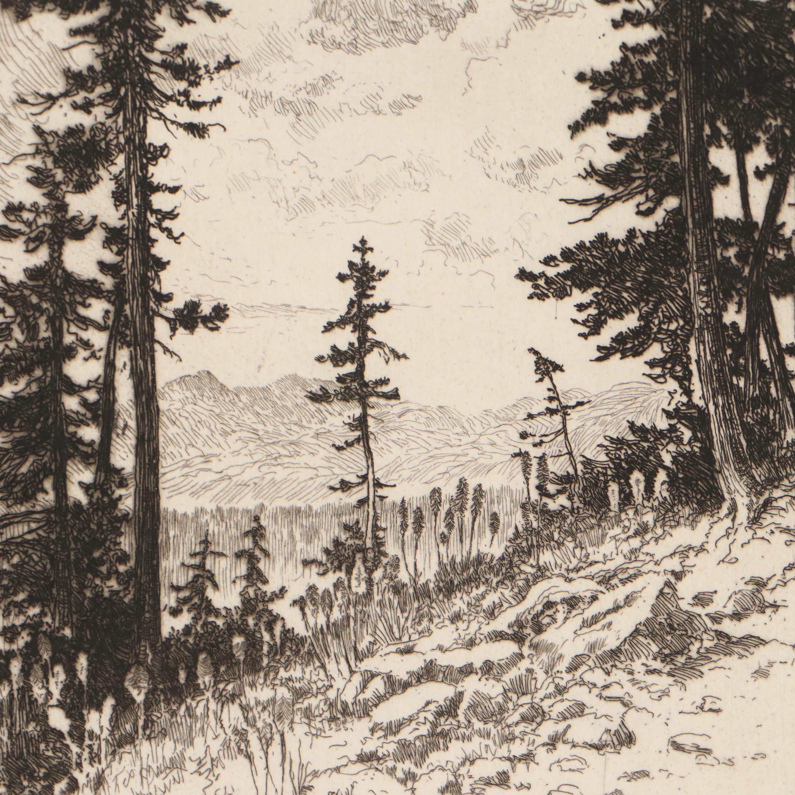 Lee Sturges Landscape Etchings Including "Fall Pasture," 1922