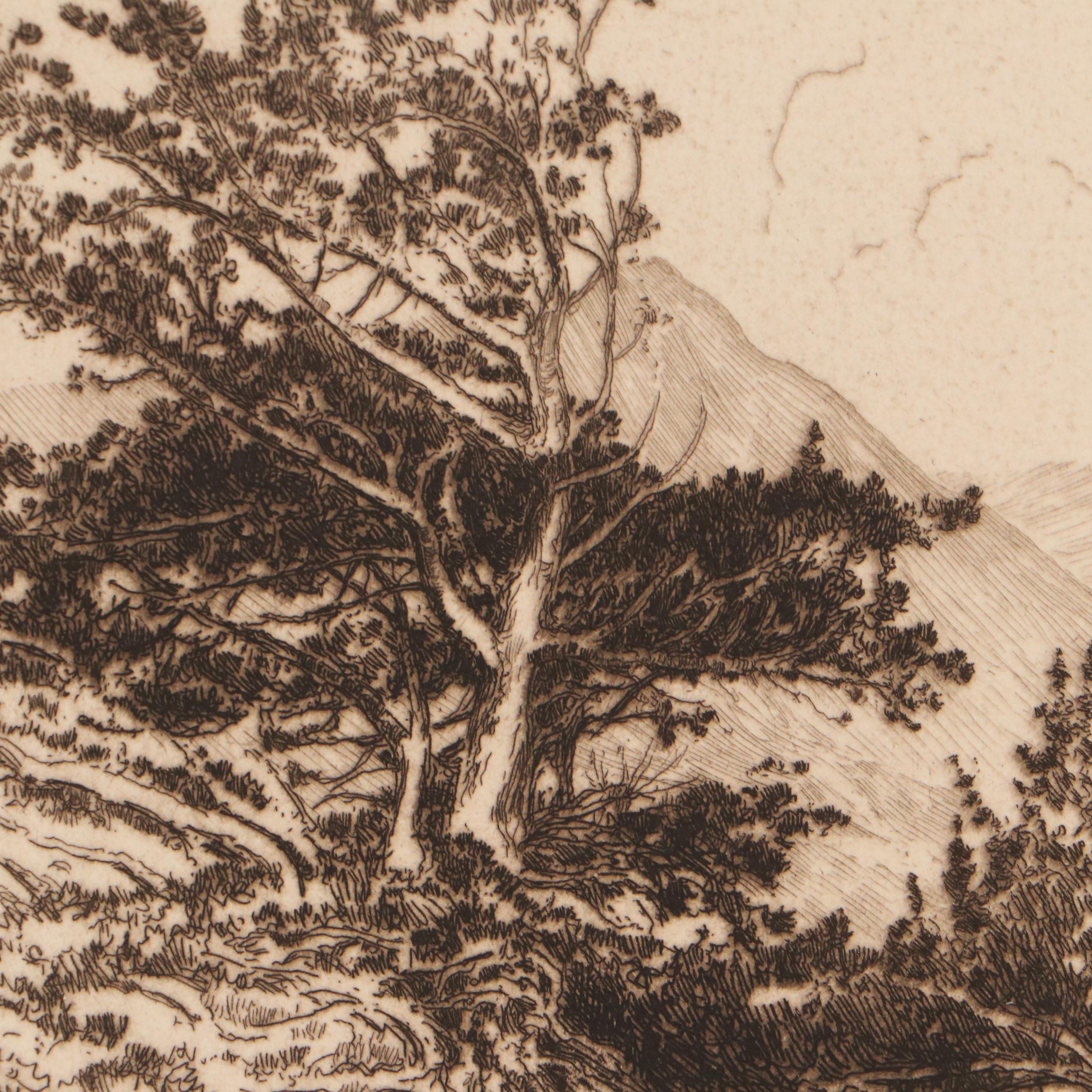 Lee Sturges Landscape Etchings Including "Fall Pasture," 1922