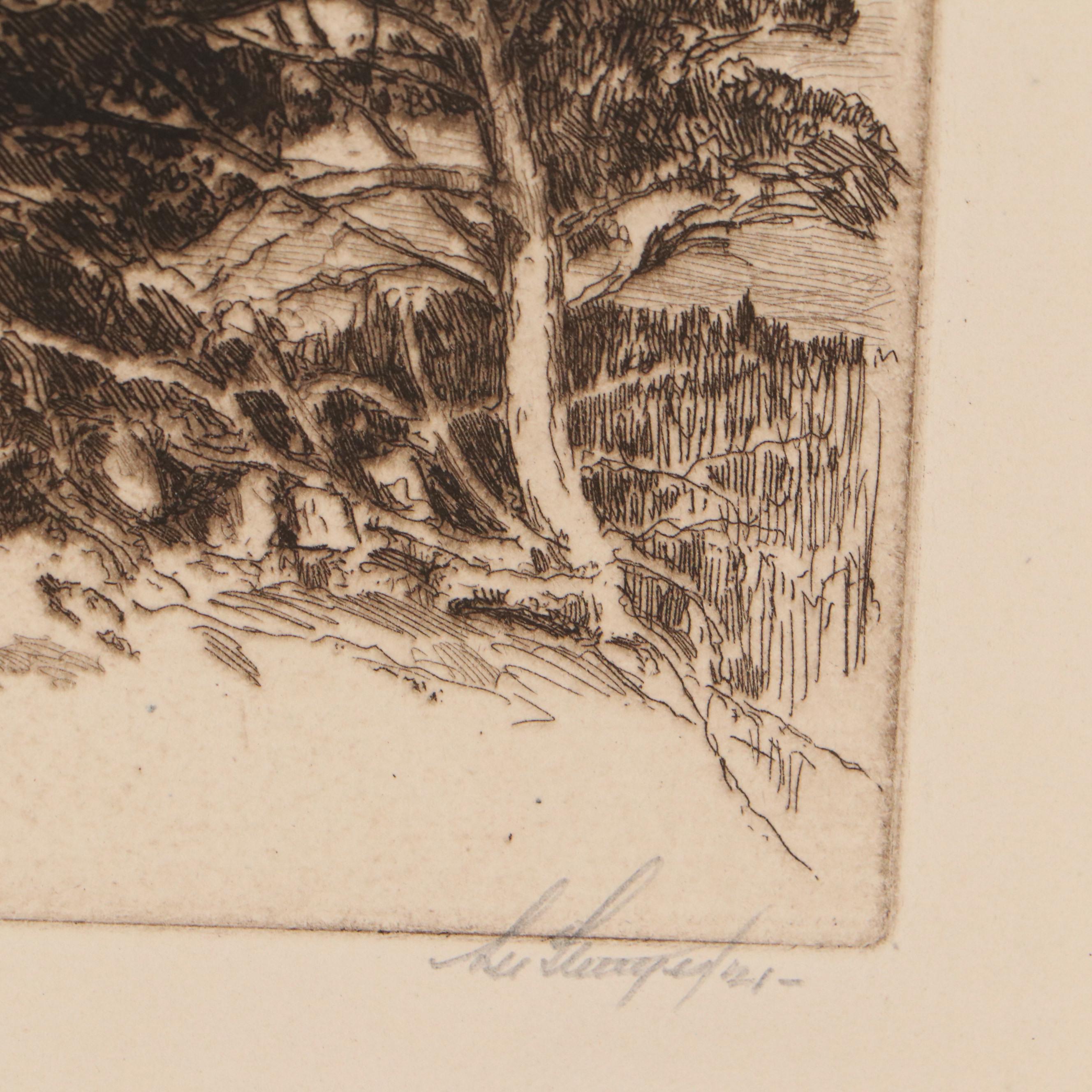 Lee Sturges Landscape Etchings Including "Fall Pasture," 1922