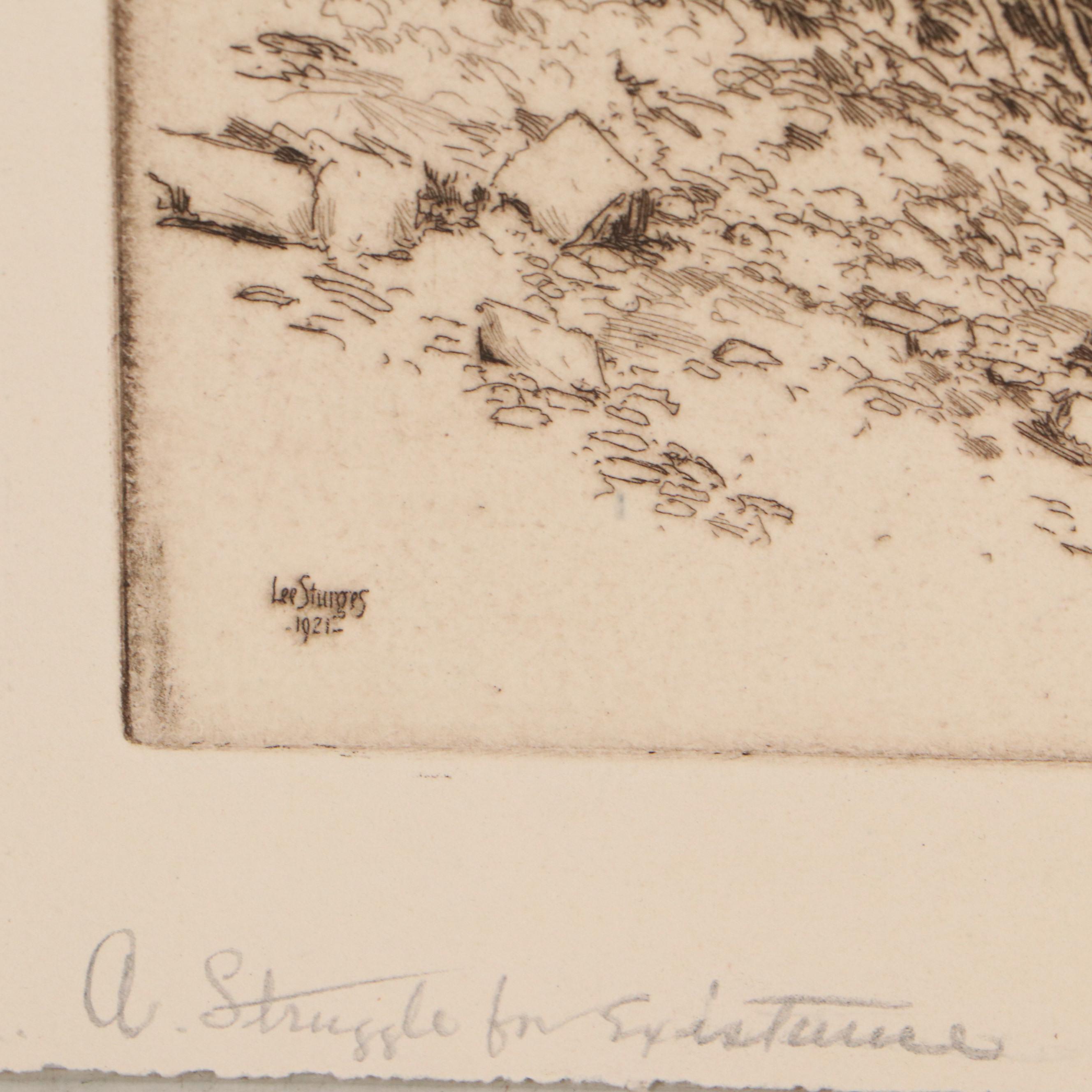 Lee Sturges Landscape Etchings Including "Fall Pasture," 1922