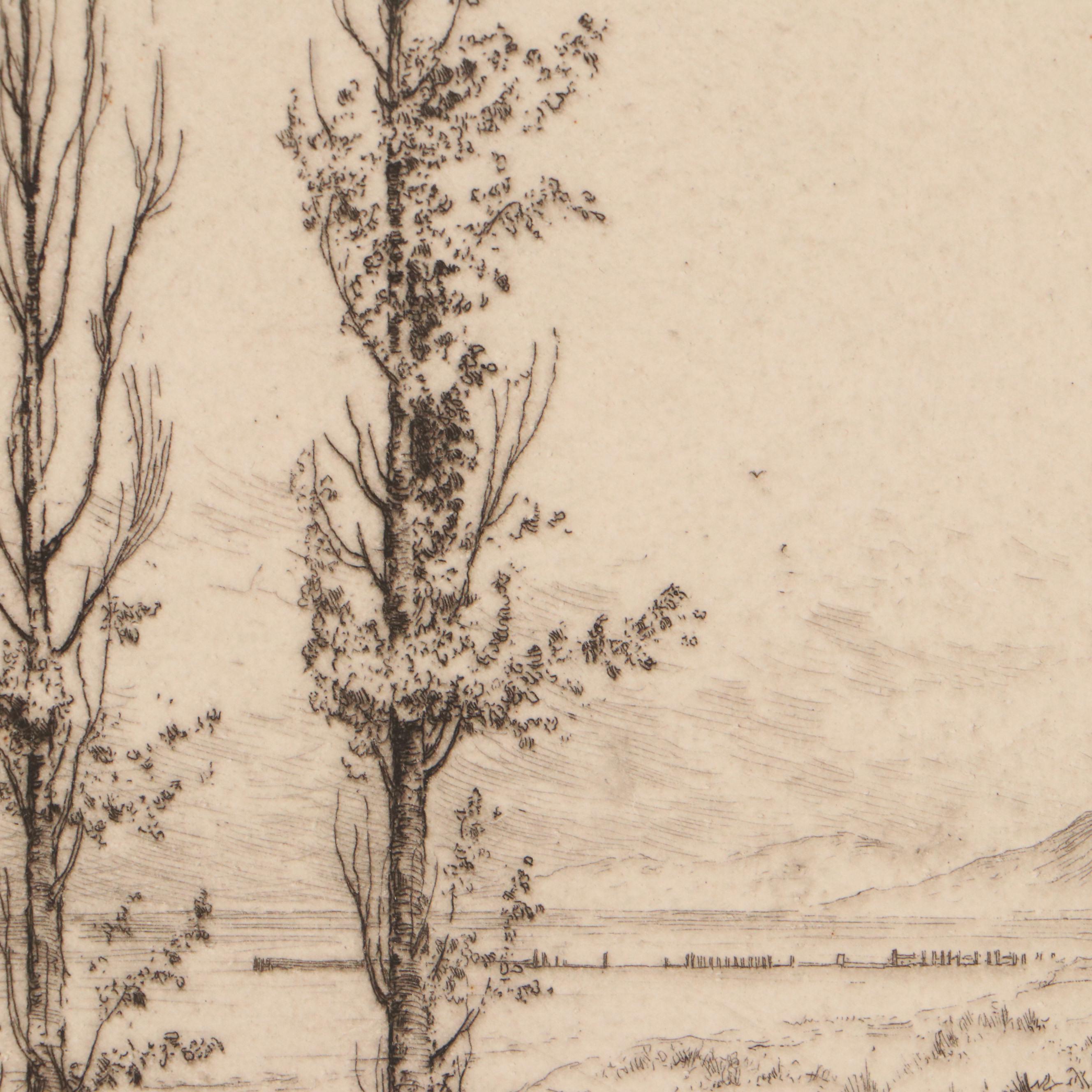 Lee Sturges Landscape Etchings Including "Fall Pasture," 1922