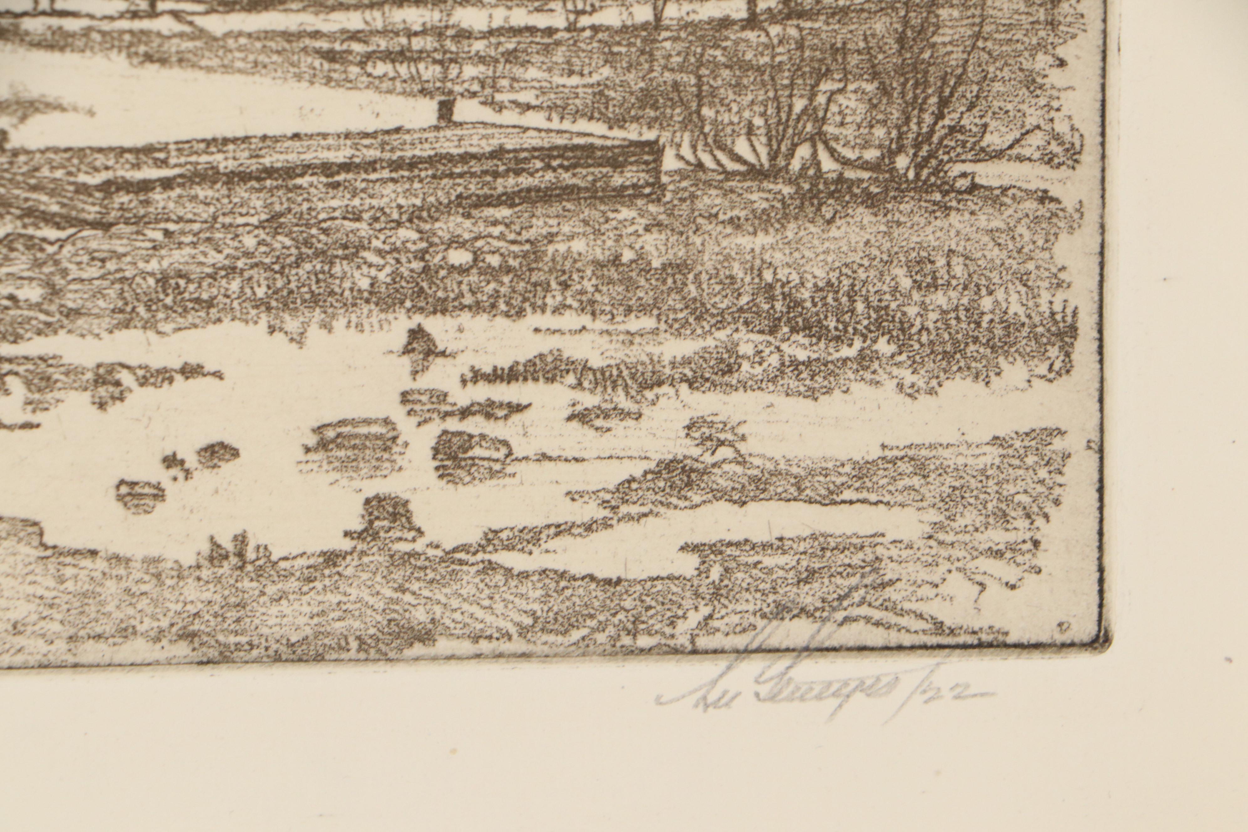 Lee Sturges Landscape Etchings Including "Eucalyptus Trees, California," 1921