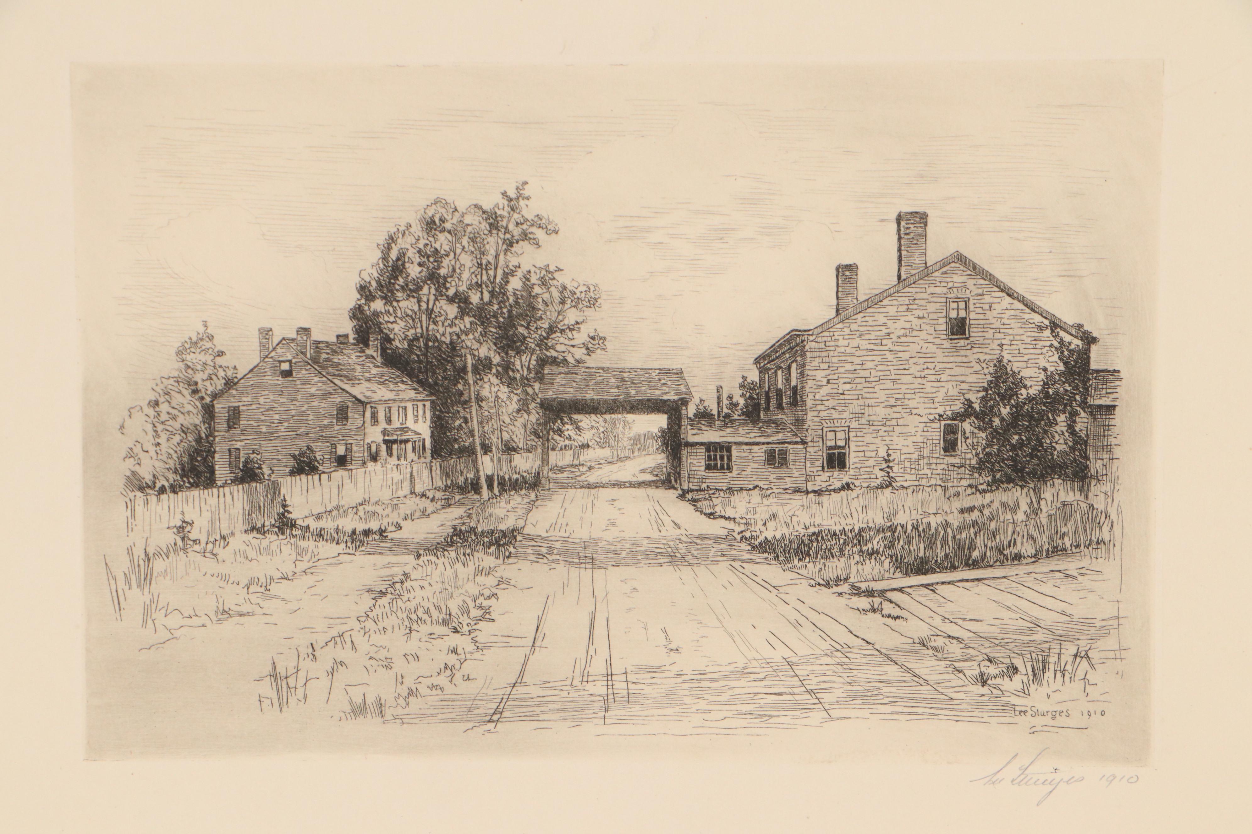 Lee Sturges Landscape Etchings Including "Eucalyptus Trees, California," 1921