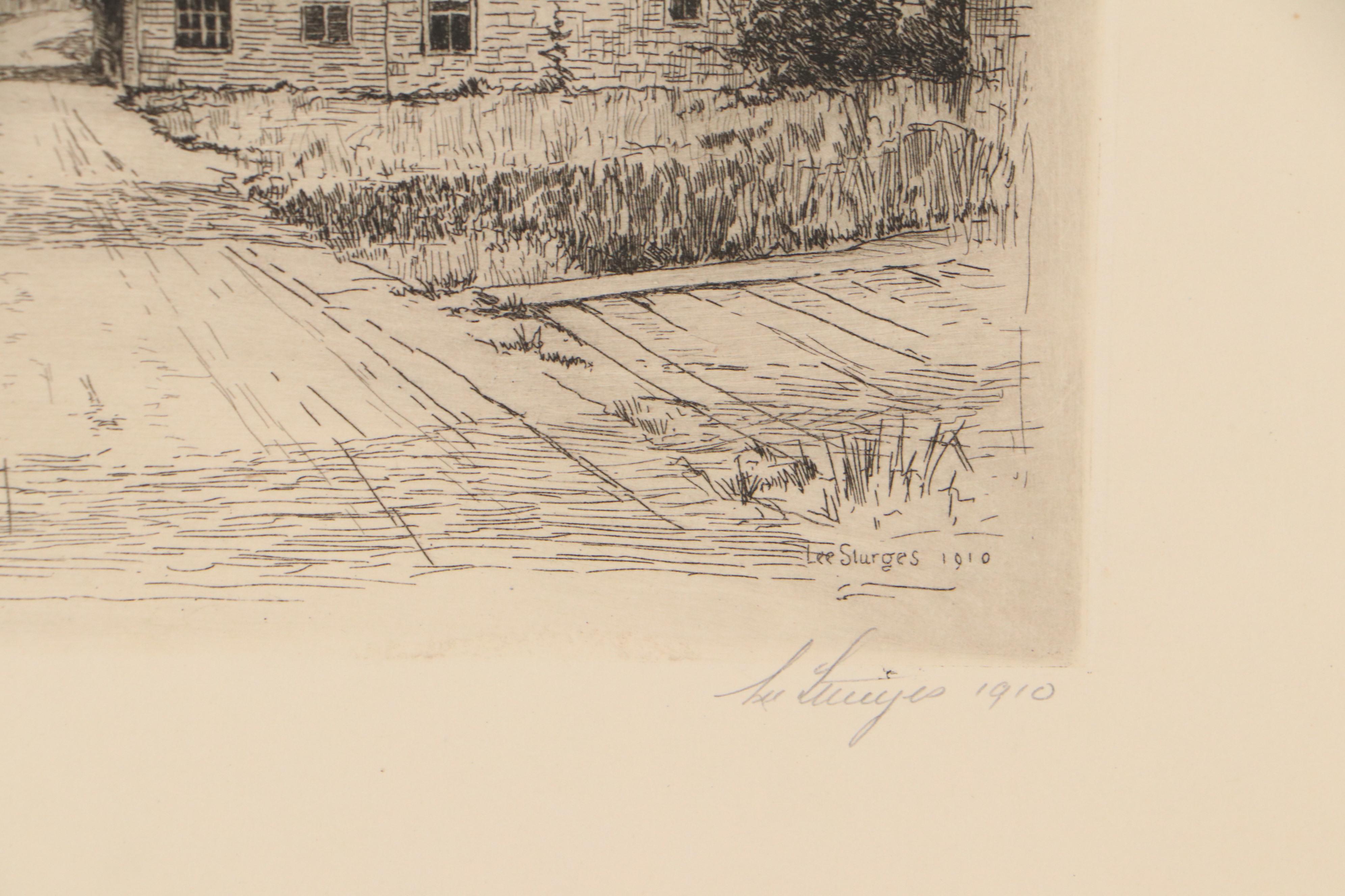 Lee Sturges Landscape Etchings Including "Eucalyptus Trees, California," 1921