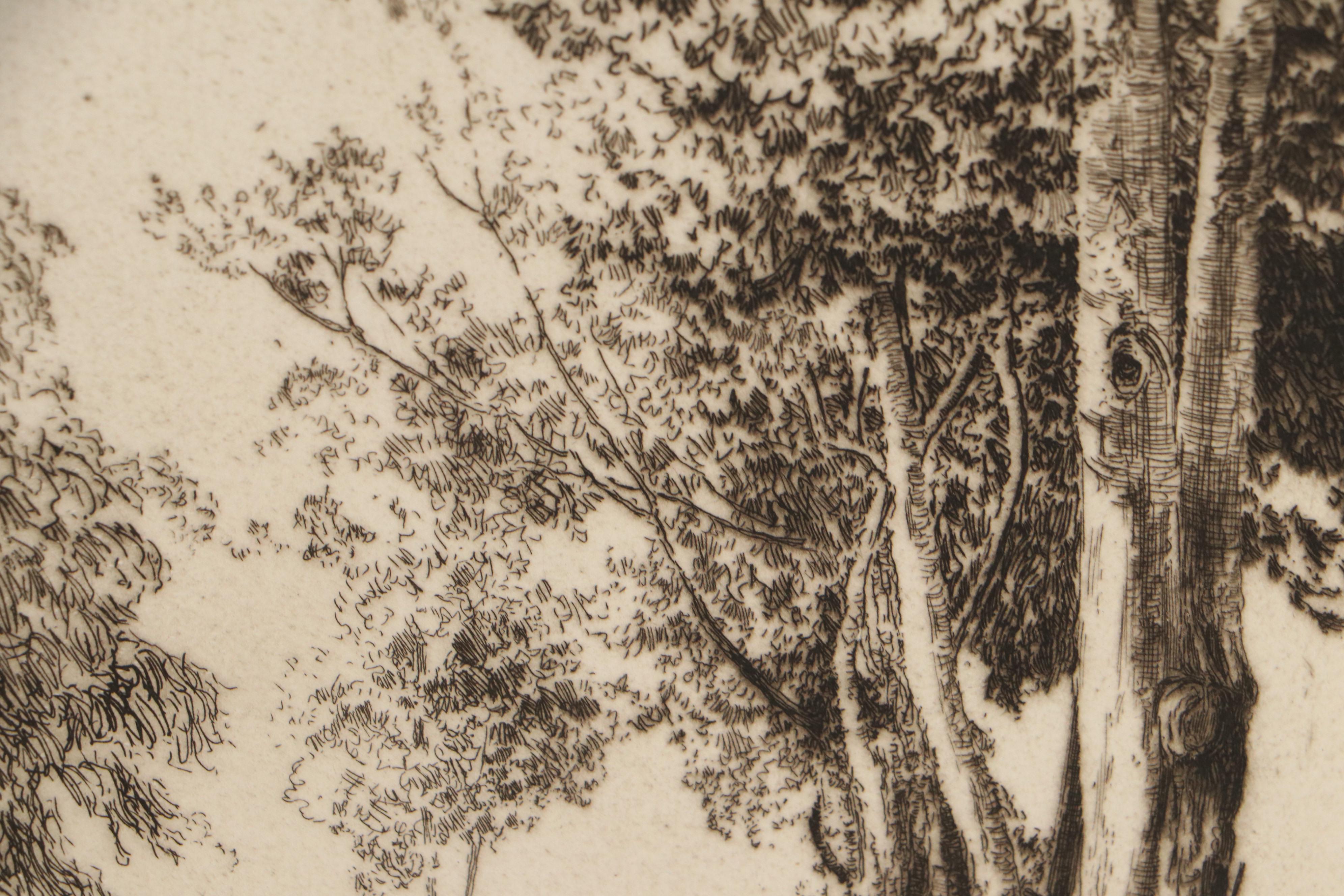 Lee Sturges Landscape Etchings Including "Eucalyptus Trees, California," 1921
