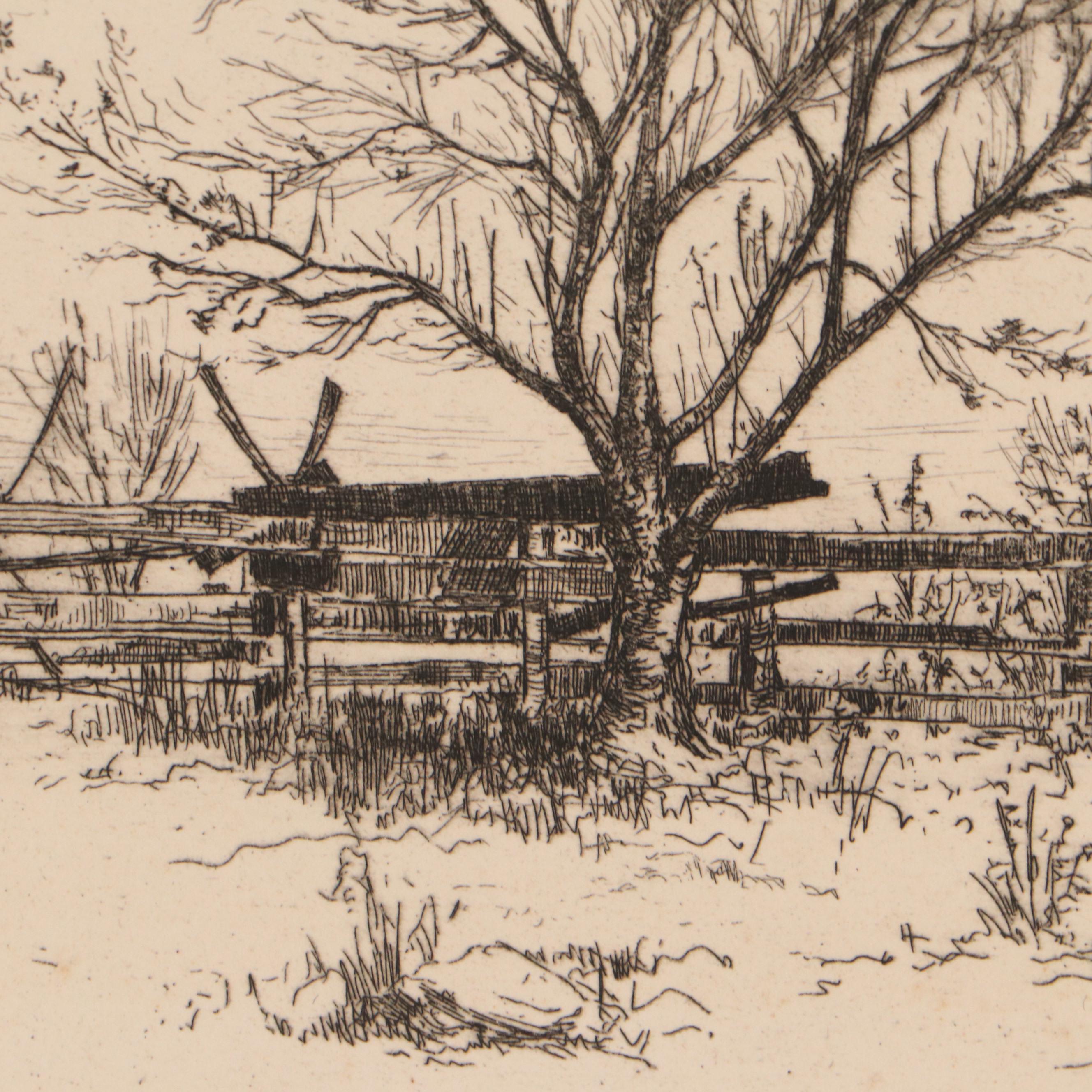 Lee Sturges Landscape Etchings Including "Eucalyptus Trees, California," 1921