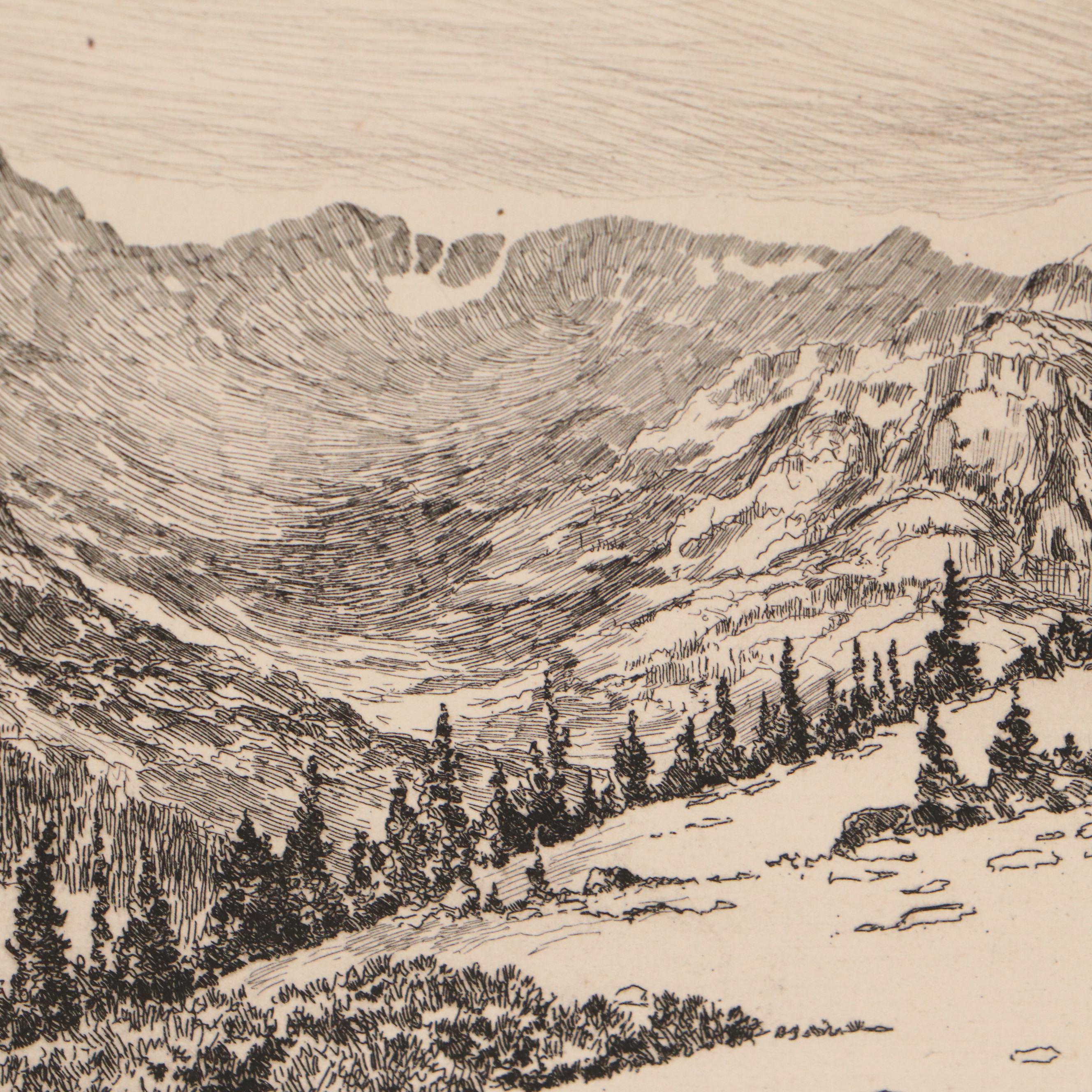 Lee Sturges Landscape Etchings Including "Shadow on Mountain," 1925