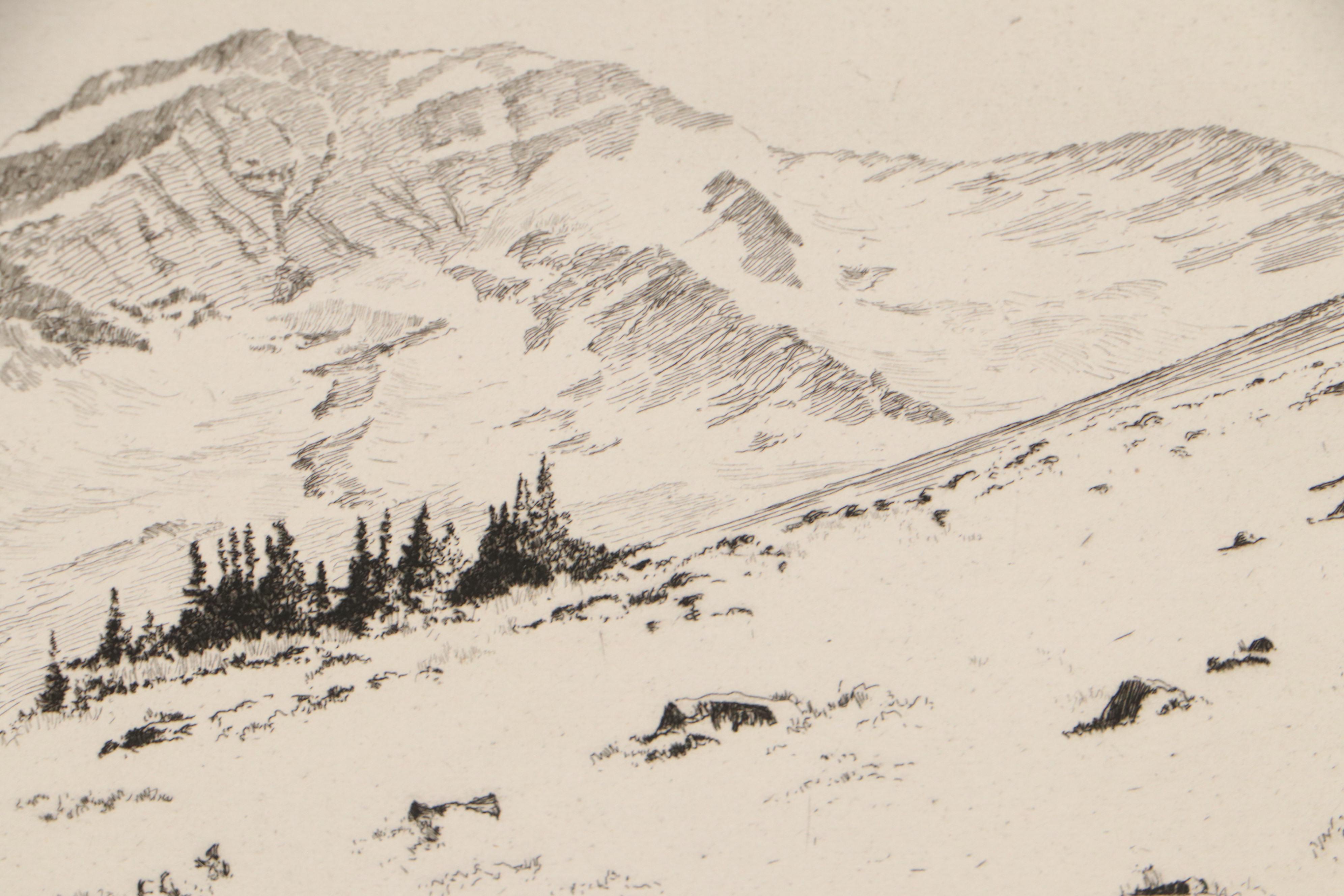 Lee Sturges Landscape Etchings Including "Shadow on Mountain," 1925