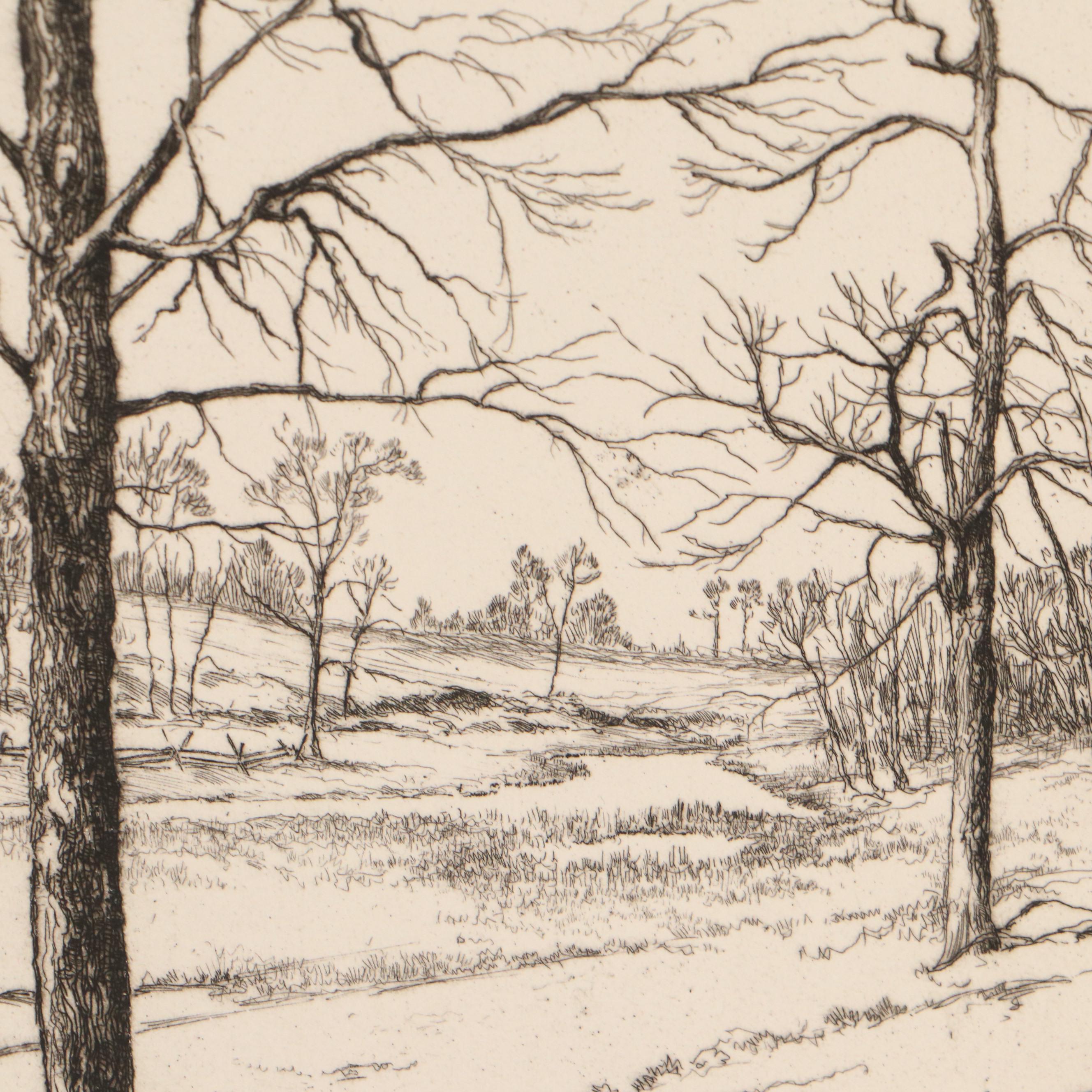 Lee Sturges Etchings Including "Springtime in the Bluegrass Country," 1929