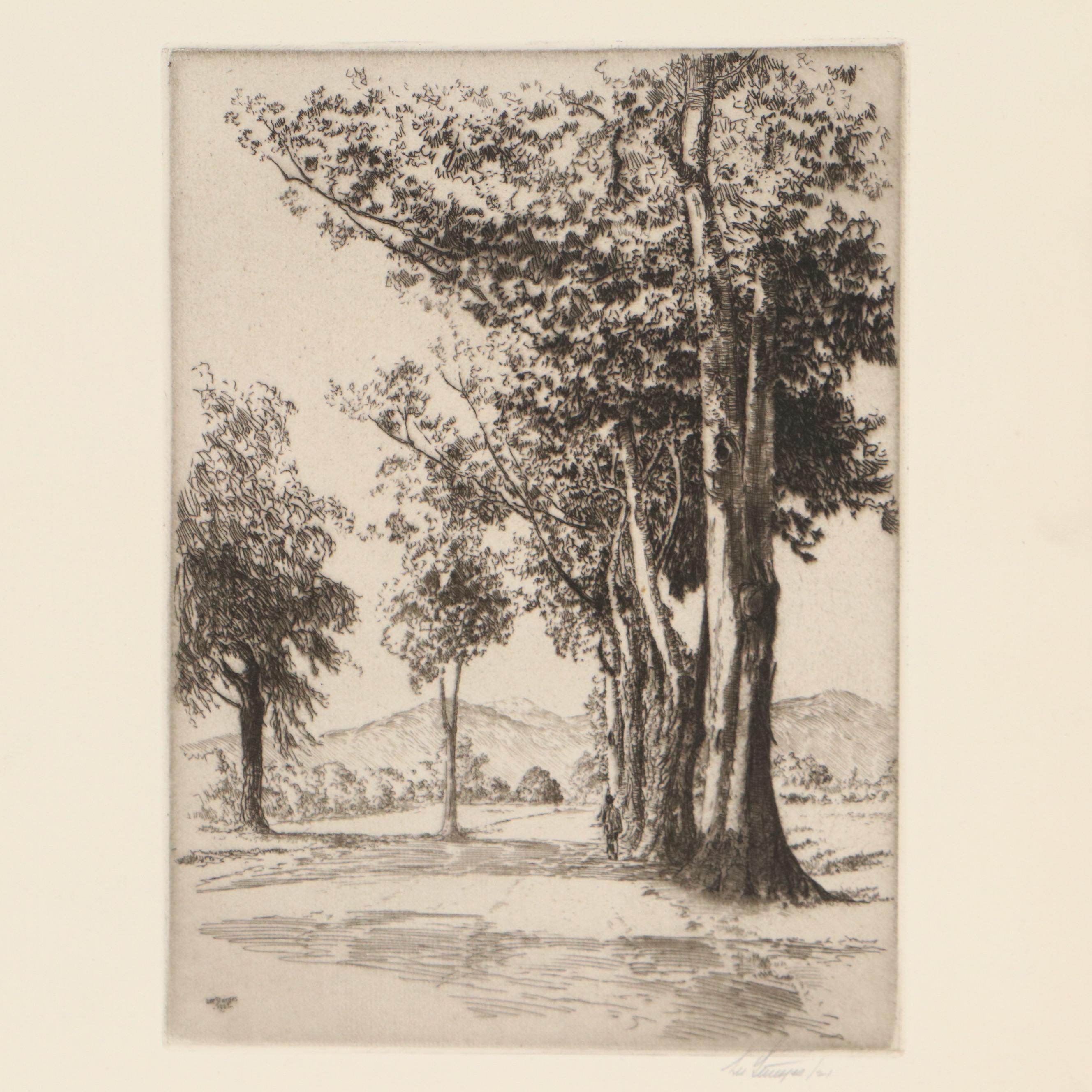 Lee Sturges Etchings Including "Springtime in the Bluegrass Country," 1929