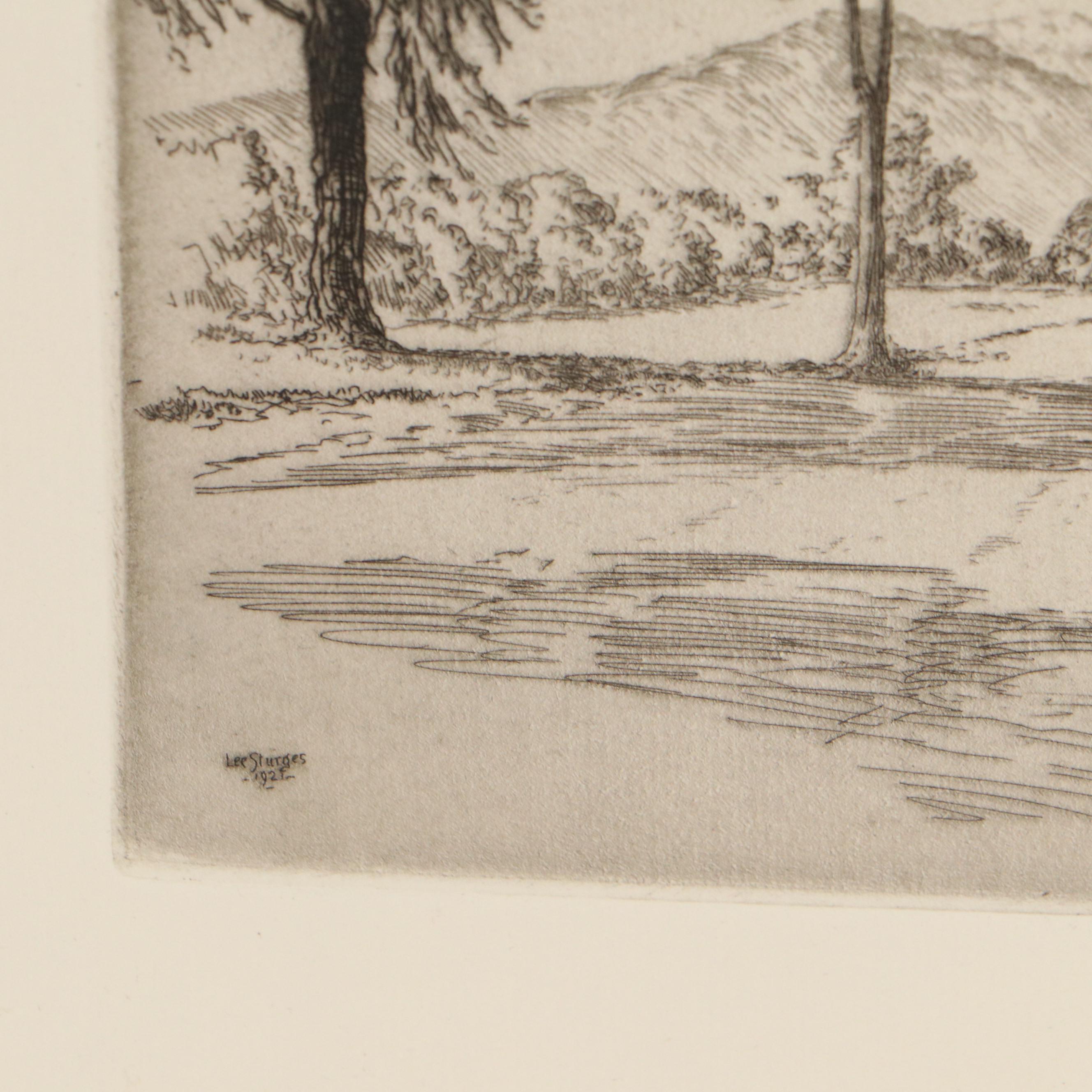 Lee Sturges Etchings Including "Springtime in the Bluegrass Country," 1929