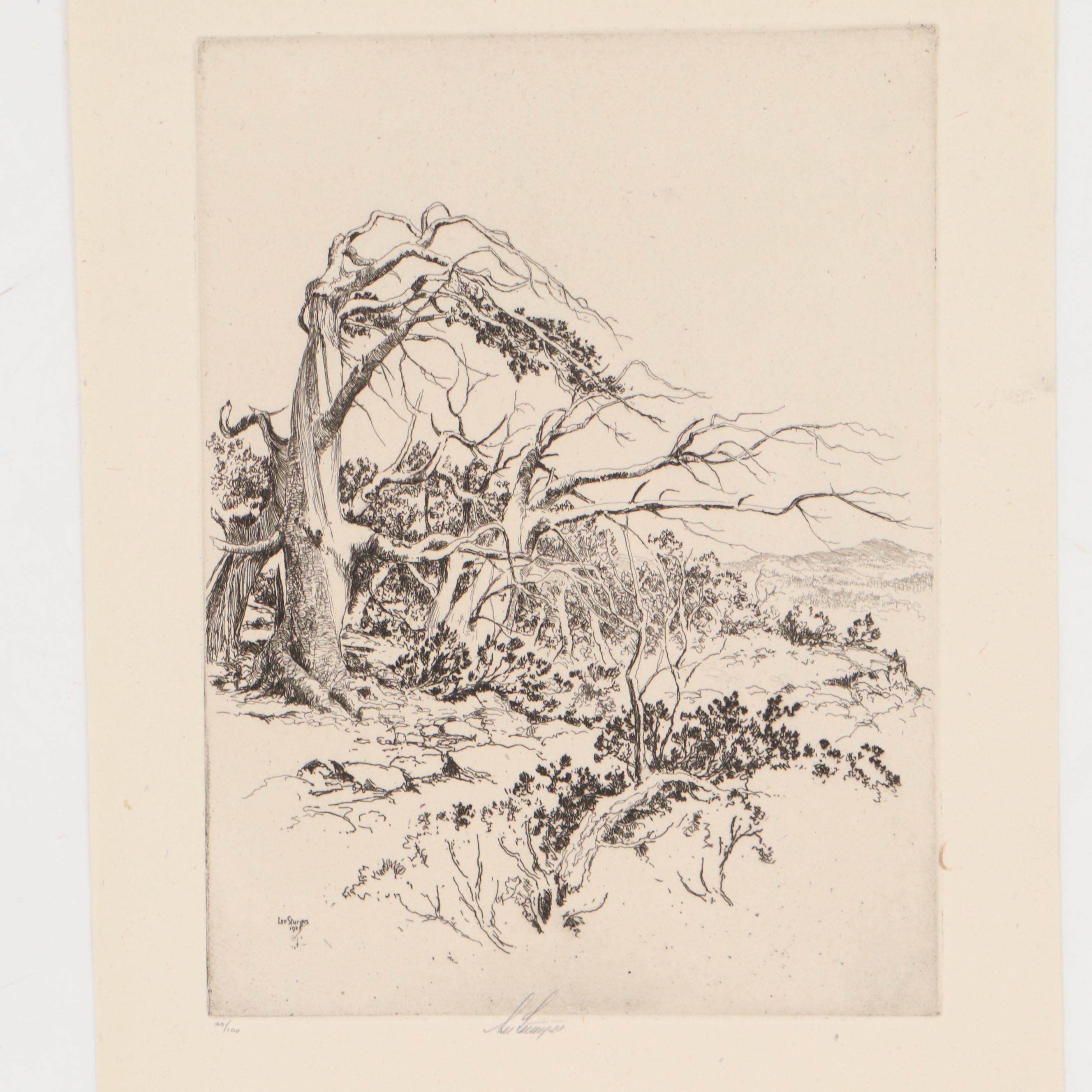 Lee Sturges Etchings Including "Springtime in the Bluegrass Country," 1929