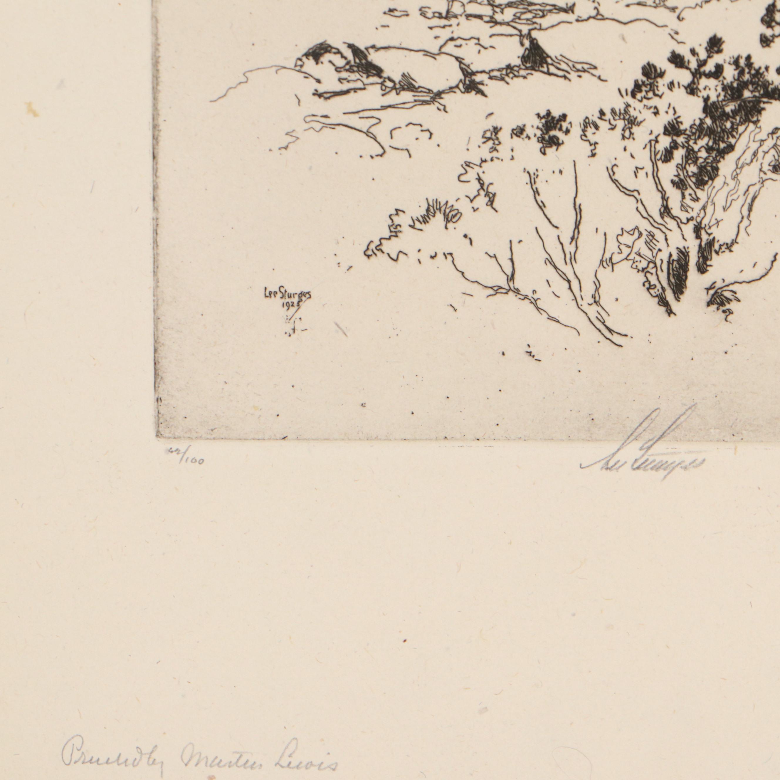 Lee Sturges Etchings Including "Springtime in the Bluegrass Country," 1929