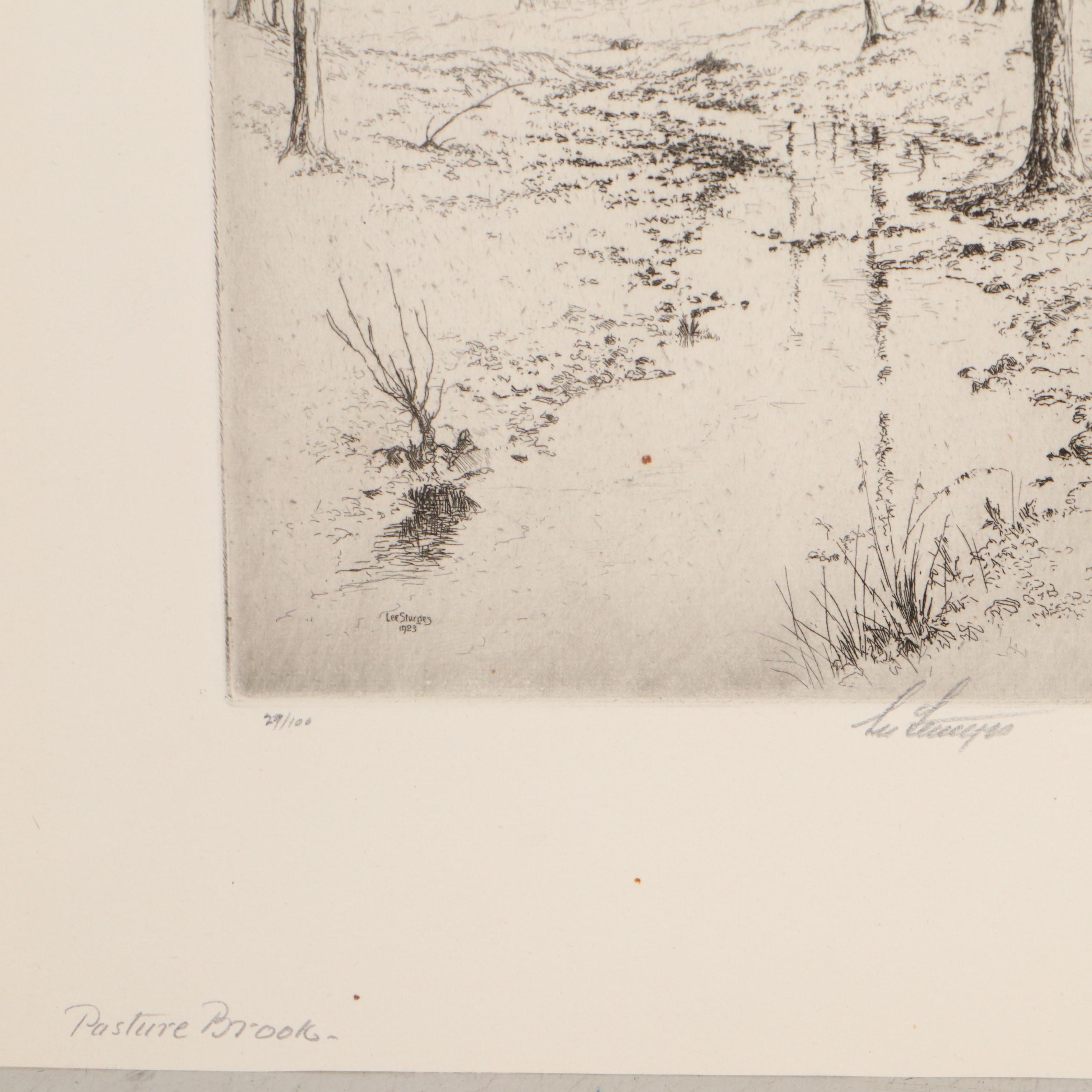 Lee Sturges Etchings Including "Springtime in the Bluegrass Country," 1929